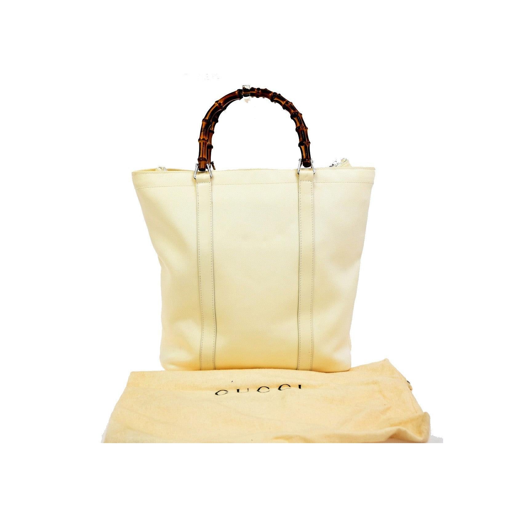 Tote Zippé Gucci Bamboo Convertible - White - Image 12