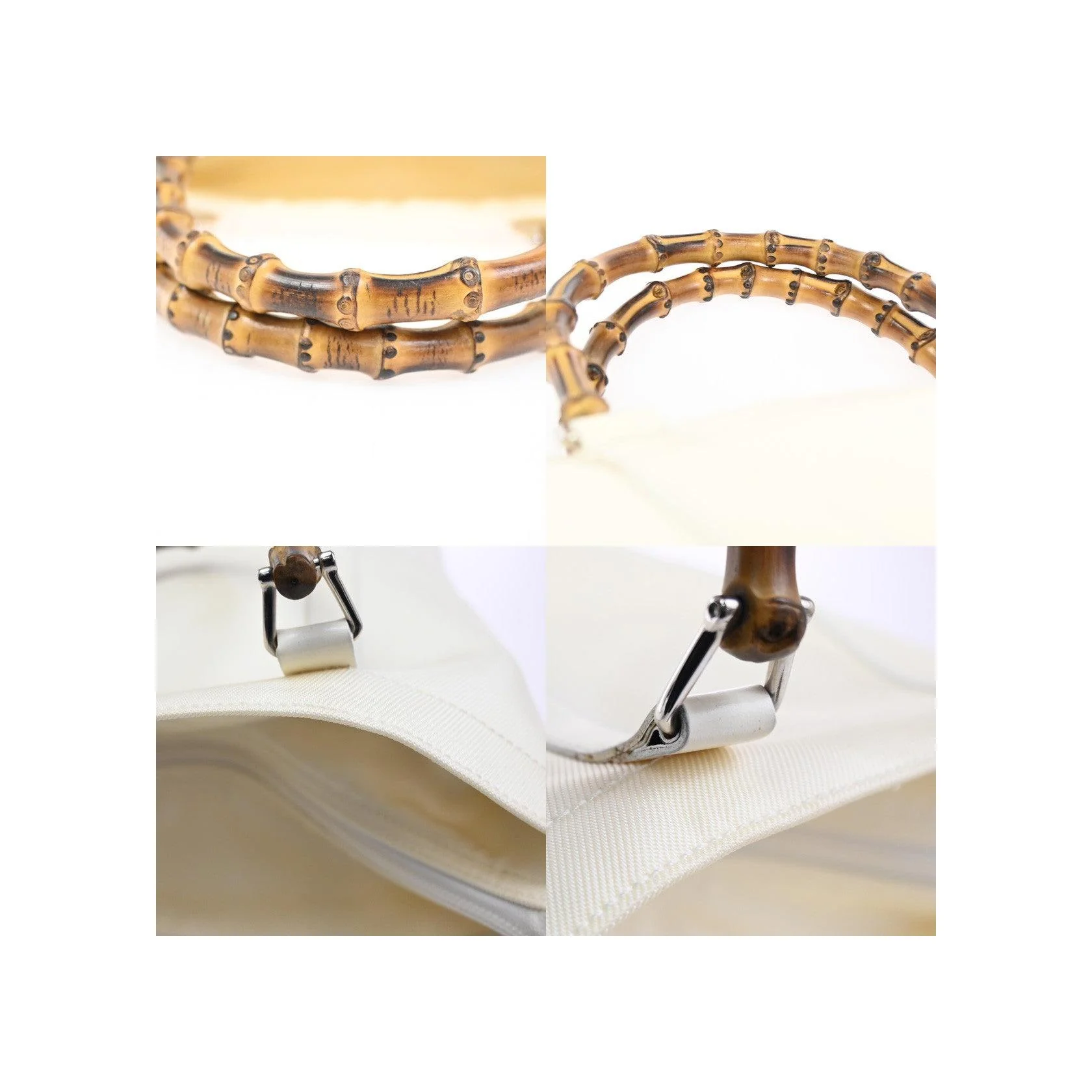 Tote Zippé Gucci Bamboo Convertible - White - Image 14