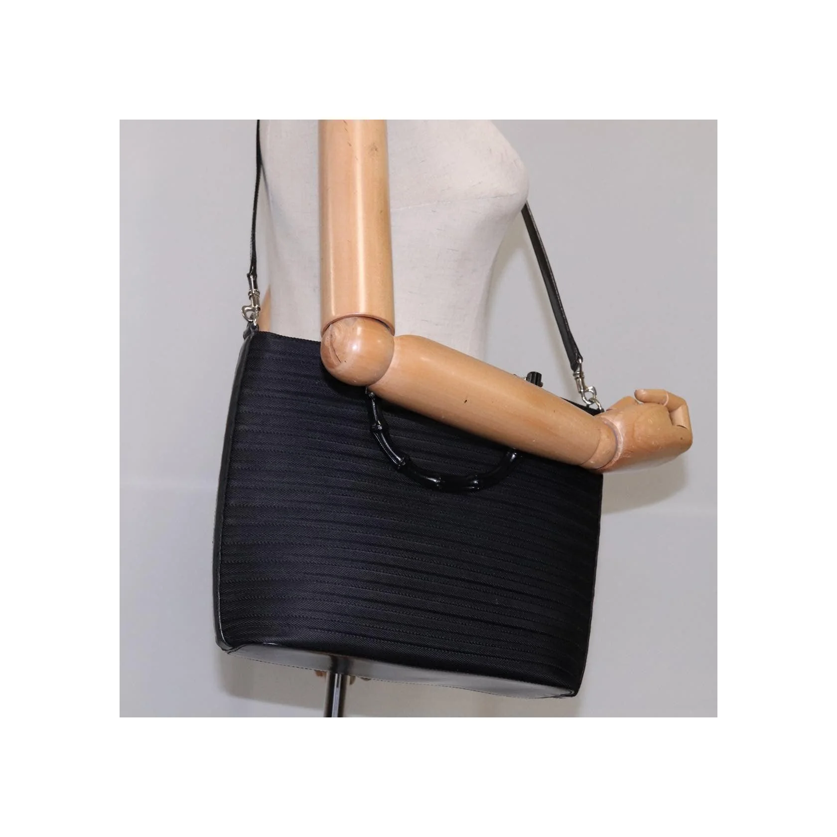 Tote Zippé Gucci Bamboo Convertible - Black - Image 15