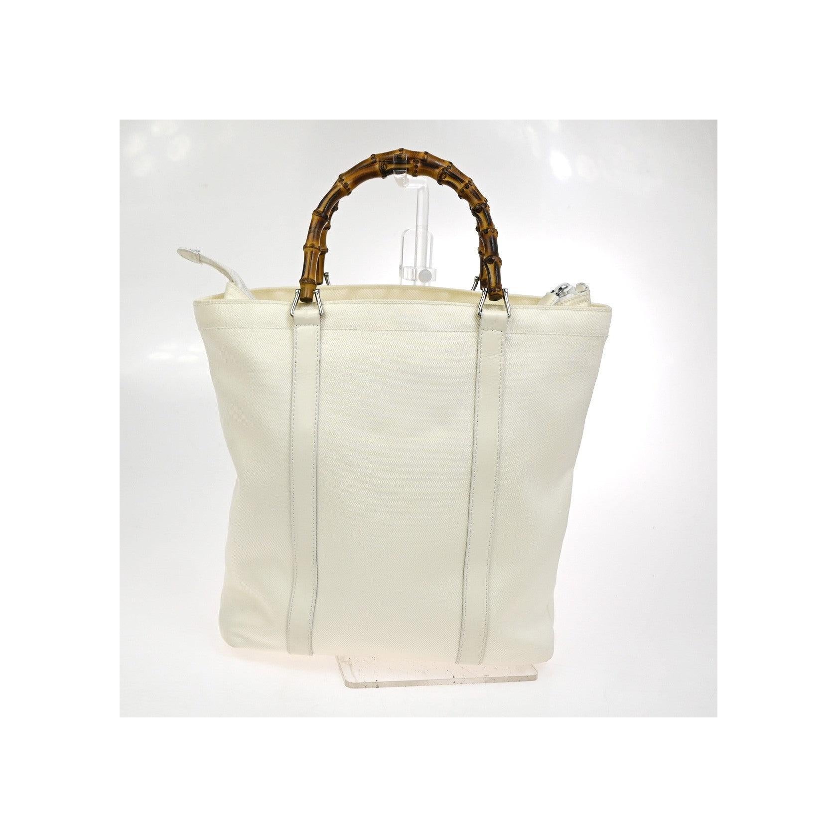 Tote Zippé Gucci Bamboo Convertible - White - Image 2