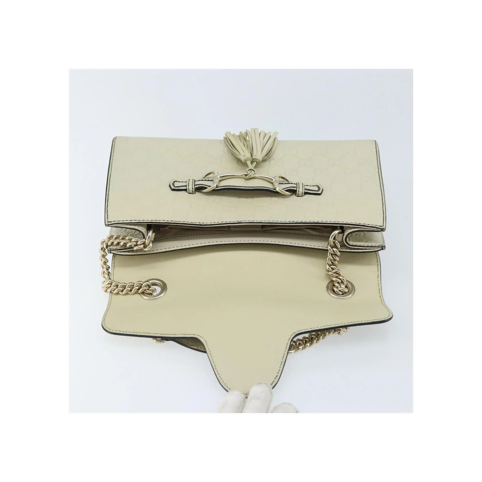 Sac À Rabat Chaîne Gucci Emily - Beige - Image 13