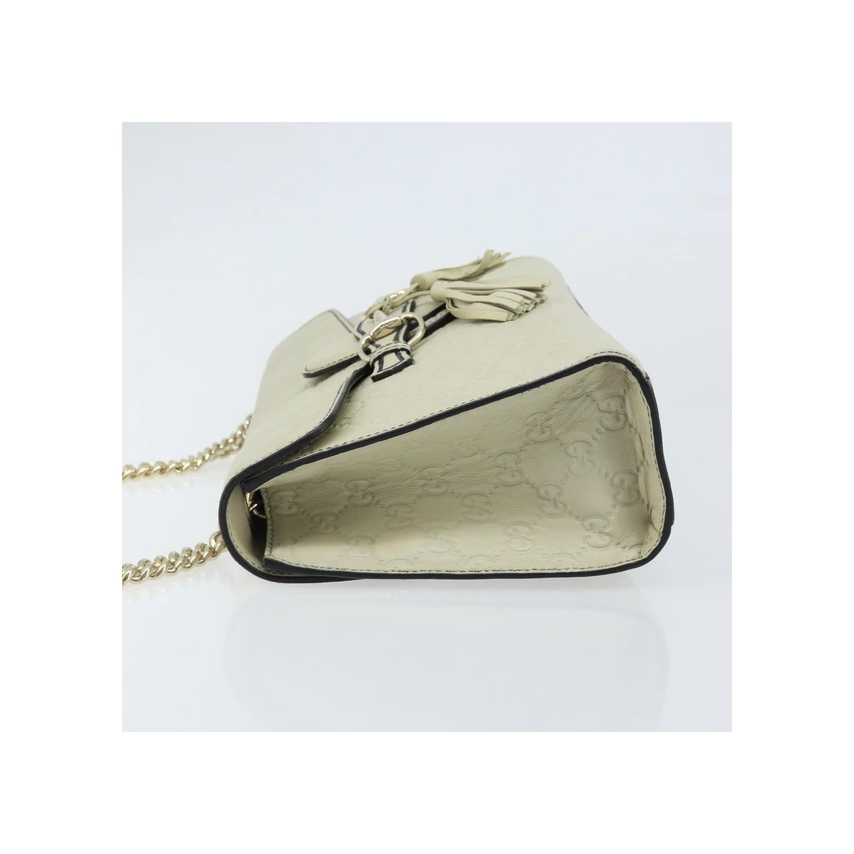 Sac À Rabat Chaîne Gucci Emily - Beige - Image 4
