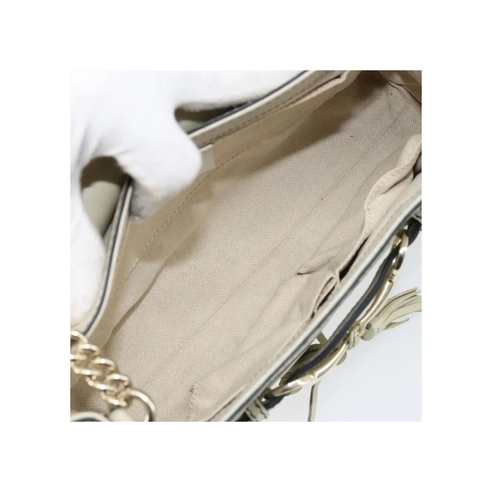 Sac À Rabat Chaîne Gucci Emily - Beige - Image 5