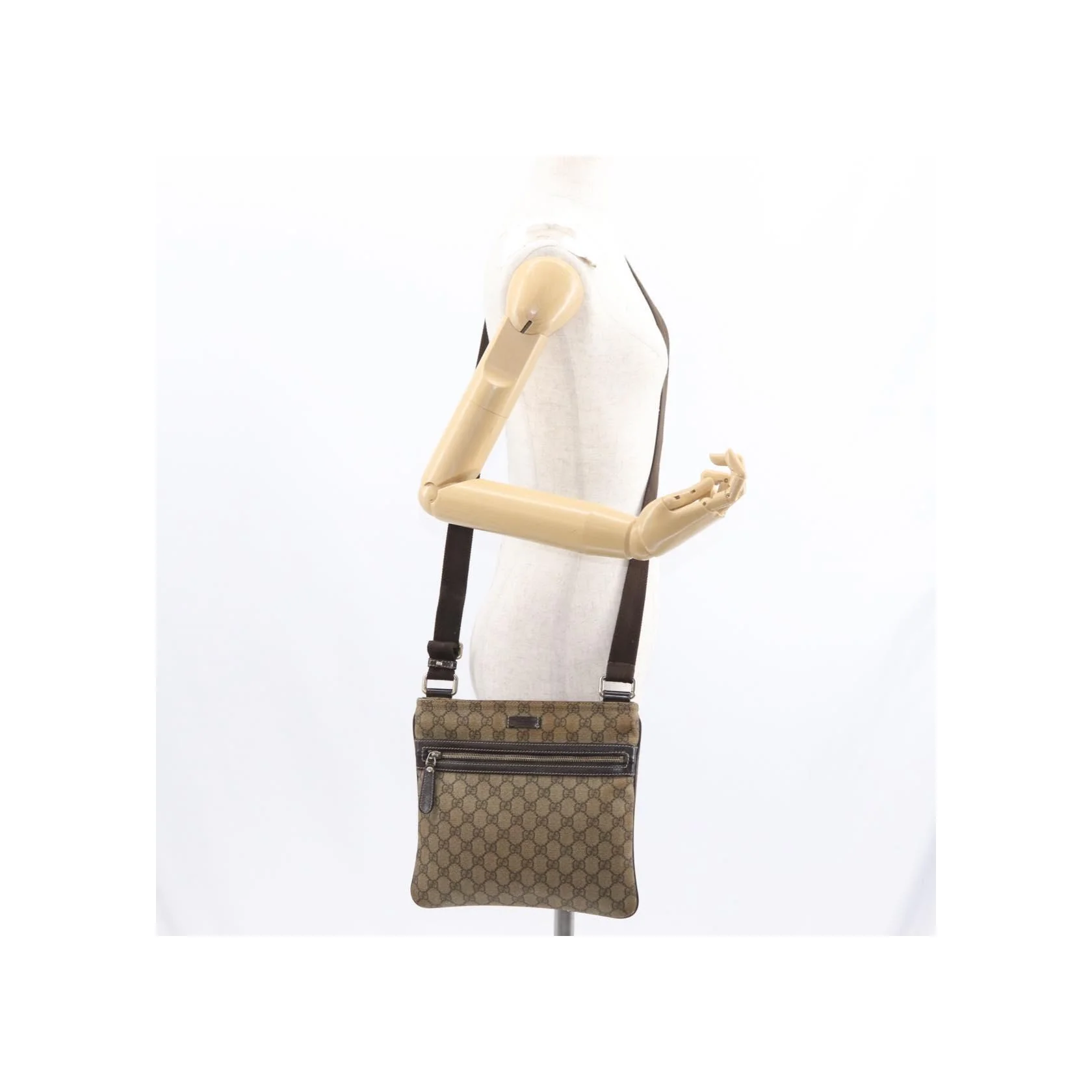 Sac Messager Plat Gucci - Beige - Image 14