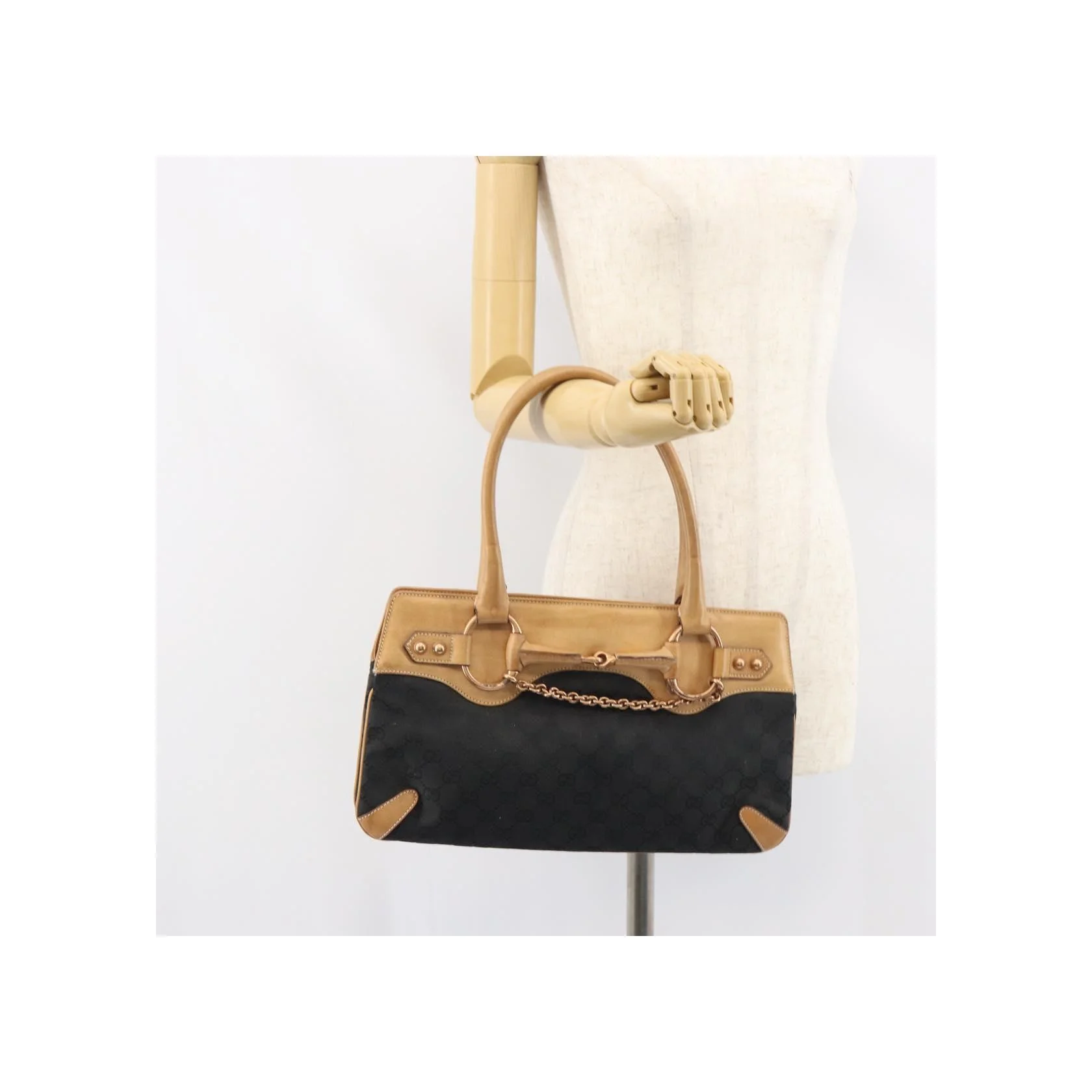 Tote Bag Gucci Horsebit Bracket - Black - Image 14