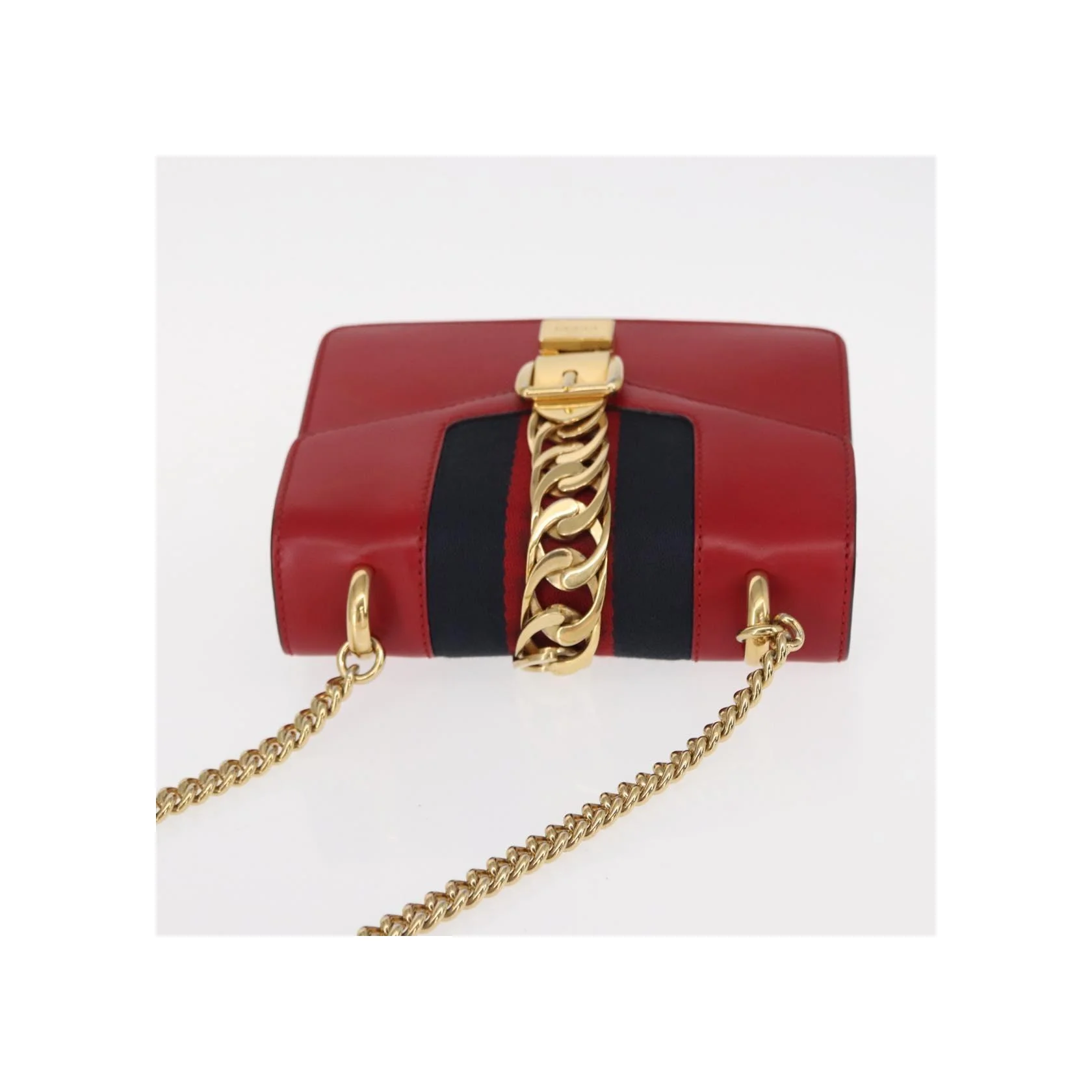 Sac À Bandoulière Gucci Sylvie Chaîne - Red - Image 17