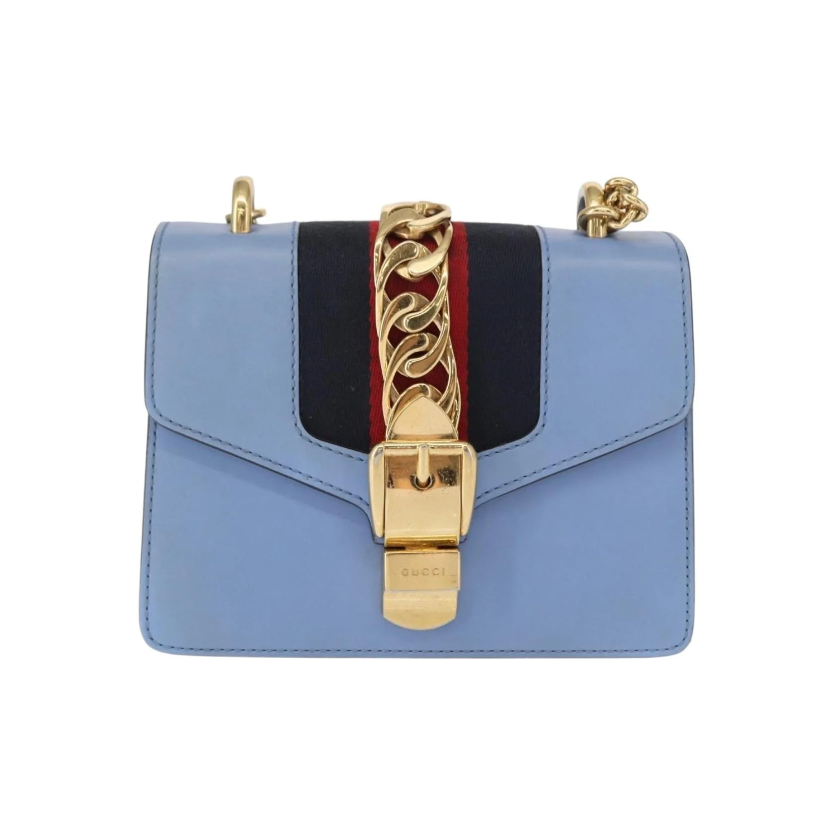 Sac À Bandoulière Gucci Sylvie Chaîne - Blue - Image 16