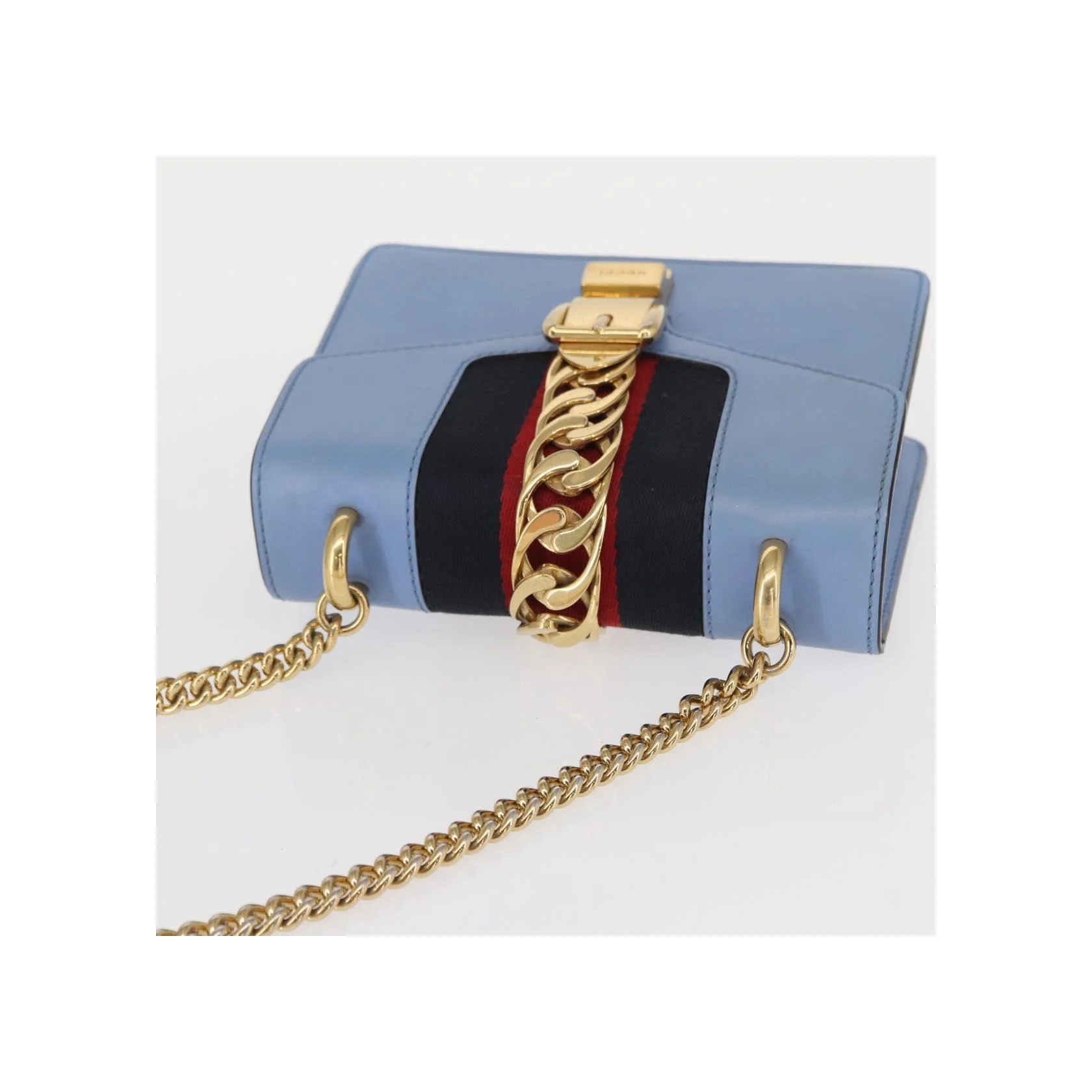 Sac À Bandoulière Gucci Sylvie Chaîne - Blue - Image 19