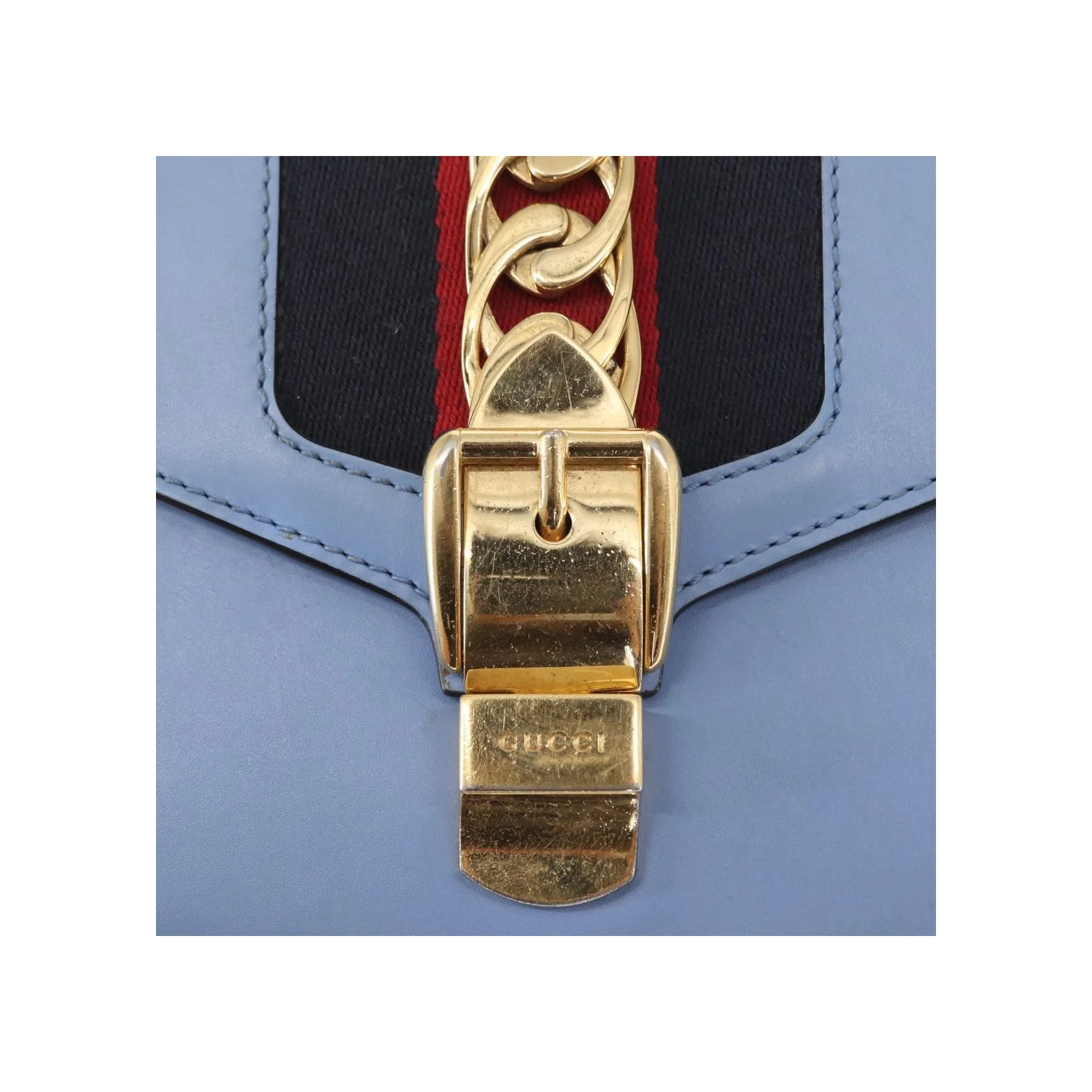 Sac À Bandoulière Gucci Sylvie Chaîne - Blue - Image 20
