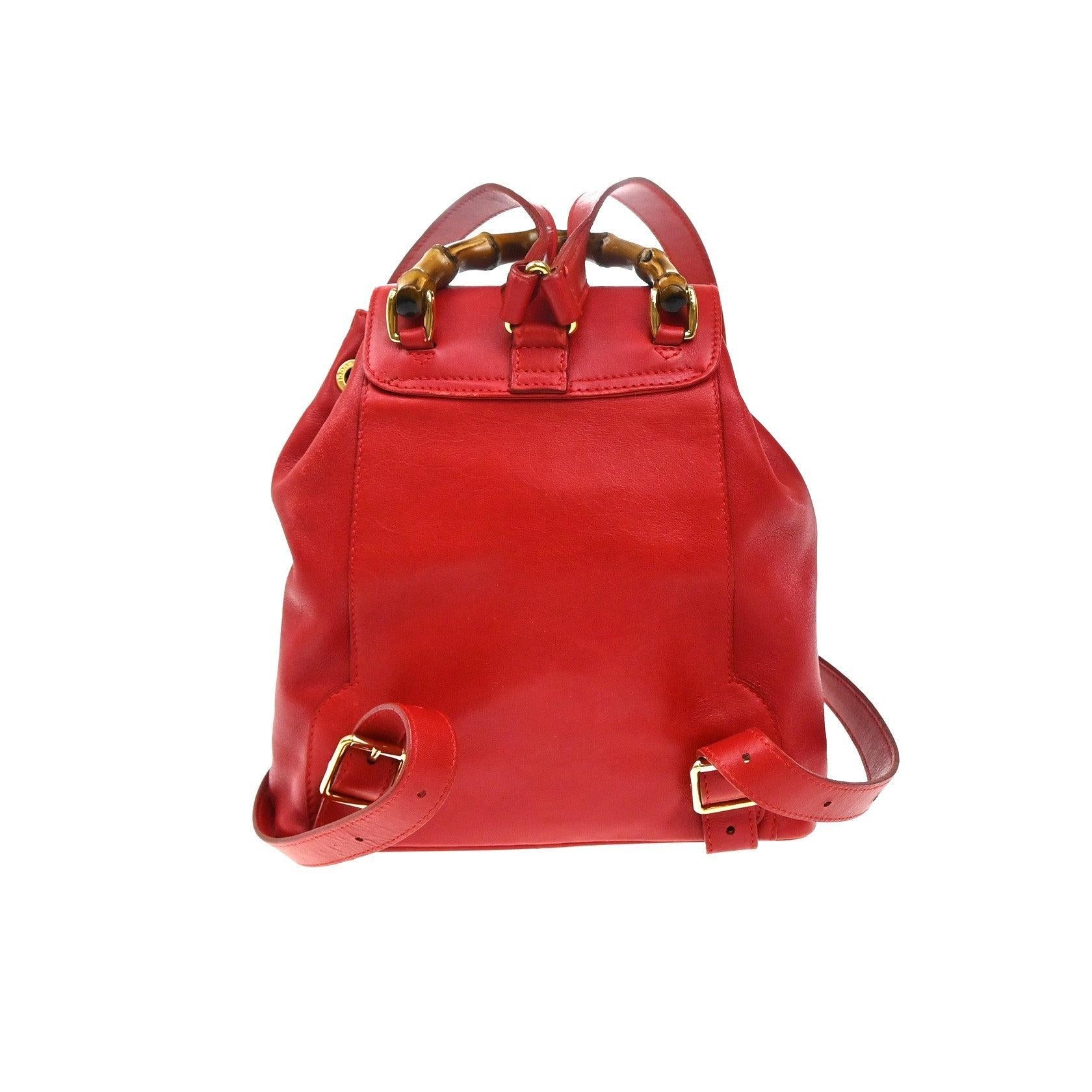 Sac À Dos Gucci Vintage Bamboo - Red - Image 2
