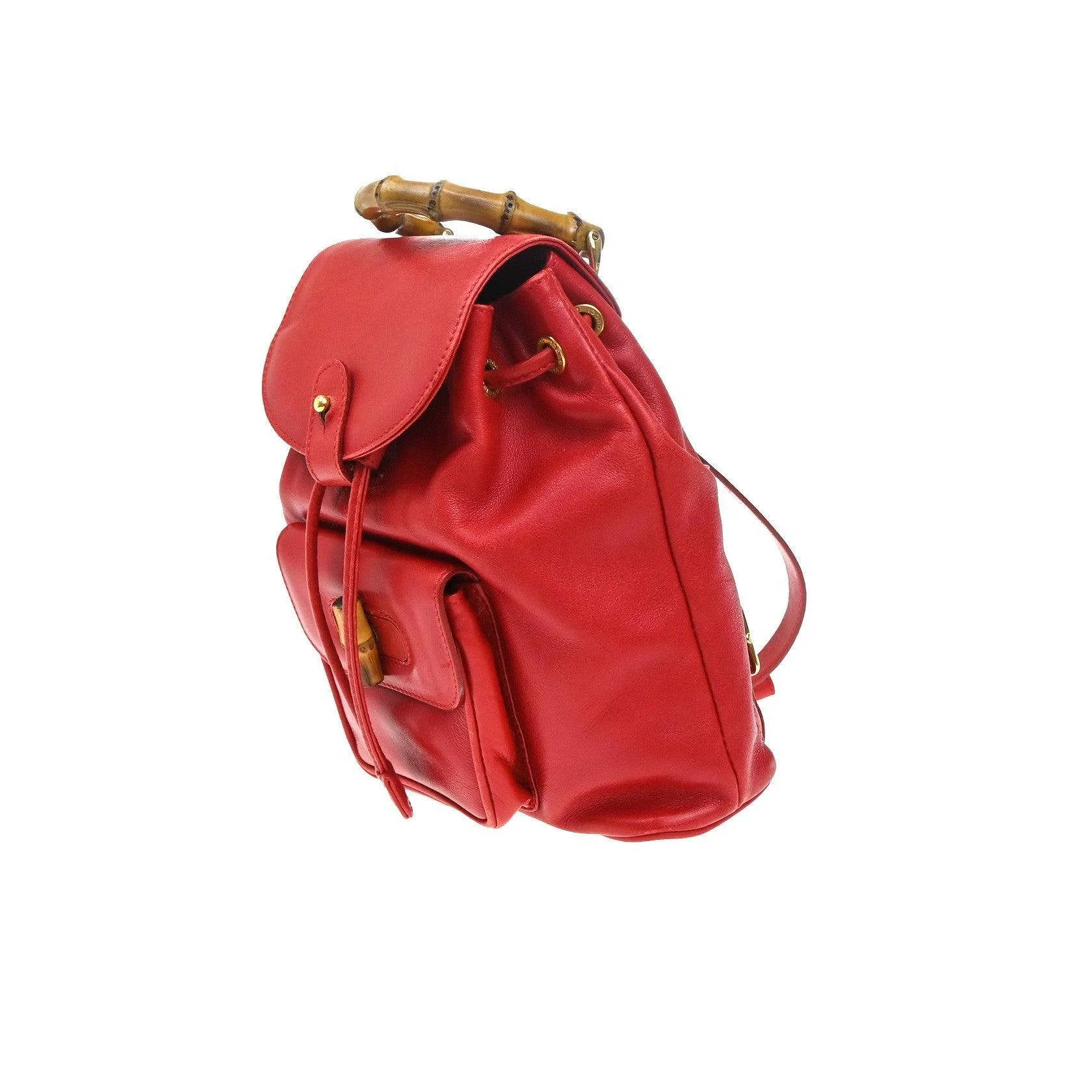 Sac À Dos Gucci Vintage Bamboo - Red - Image 3
