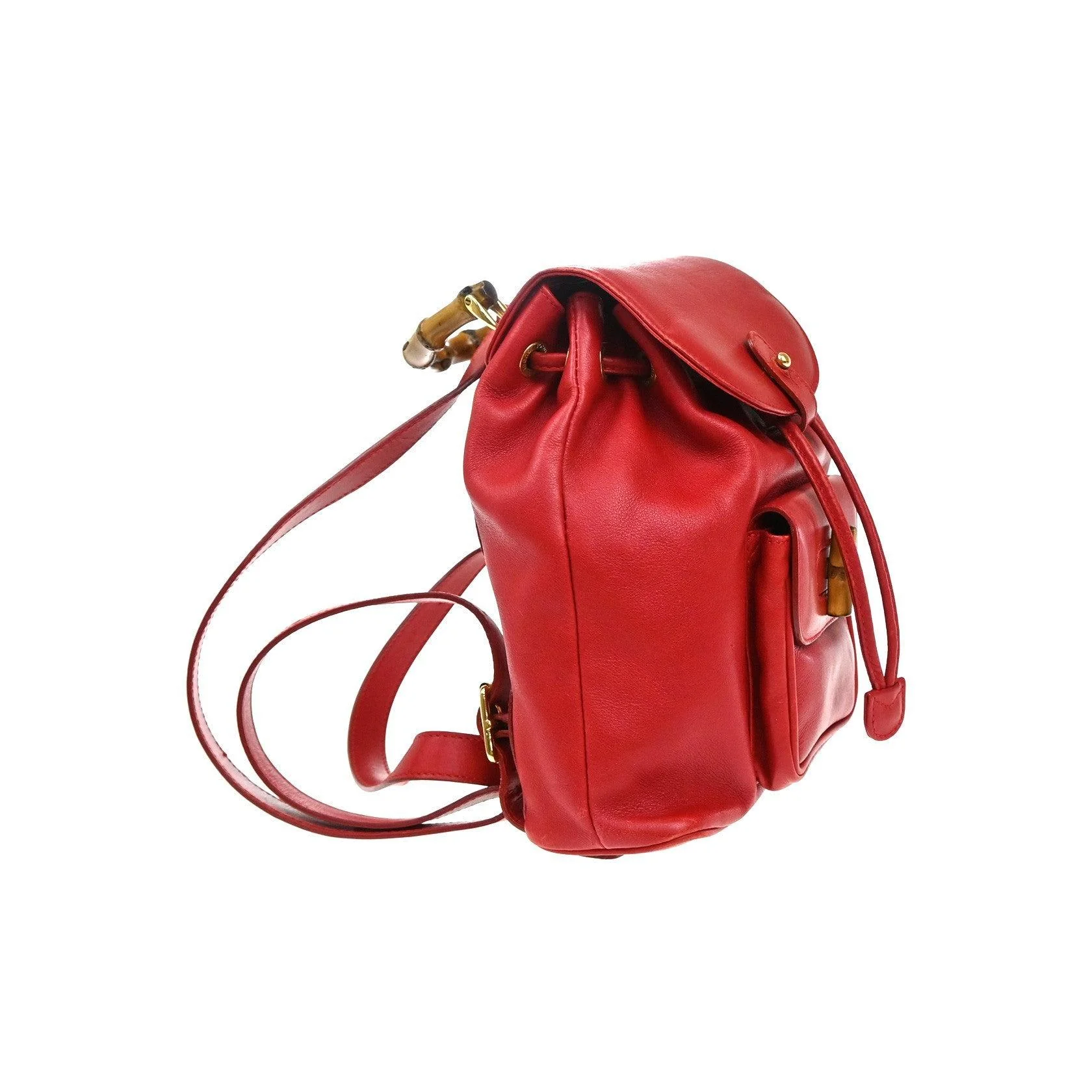 Sac À Dos Gucci Vintage Bamboo - Red - Image 4
