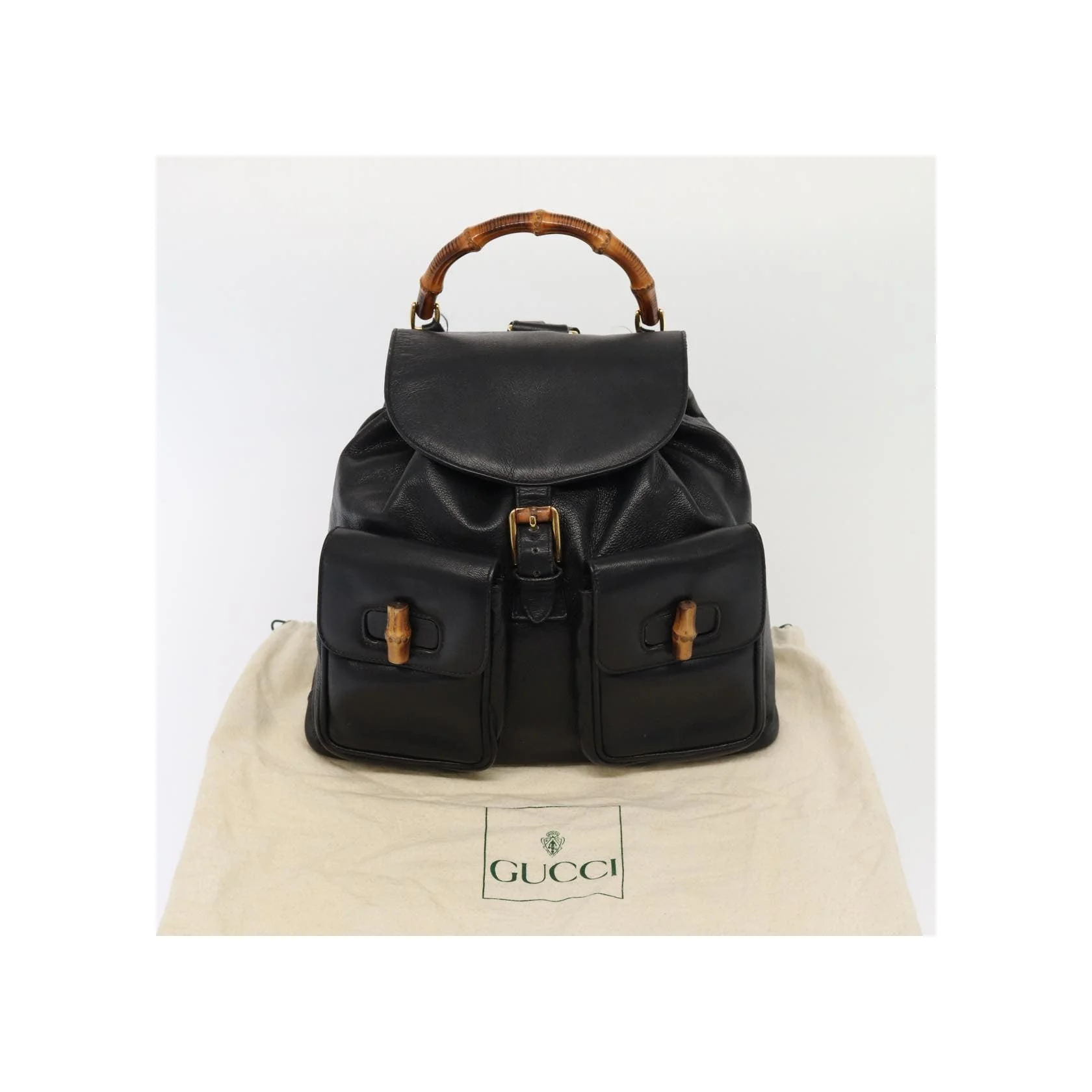 Sac À Dos Gucci Vintage Bamboo - Black - Image 14