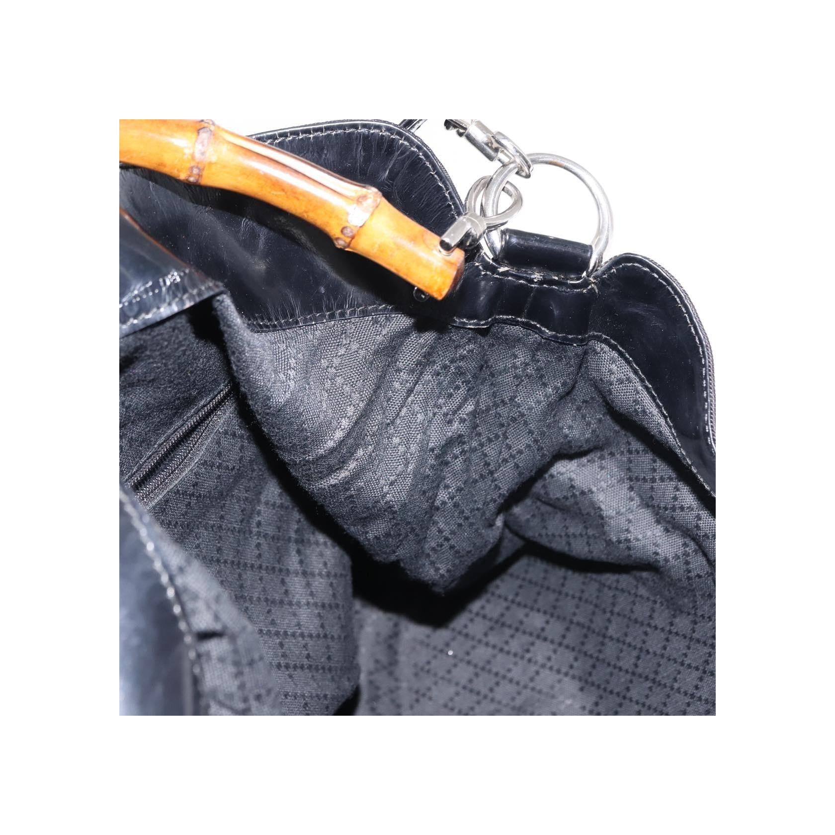 Sac Hobo Ouvert Gucci Vintage Bamboo - Black - Image 20