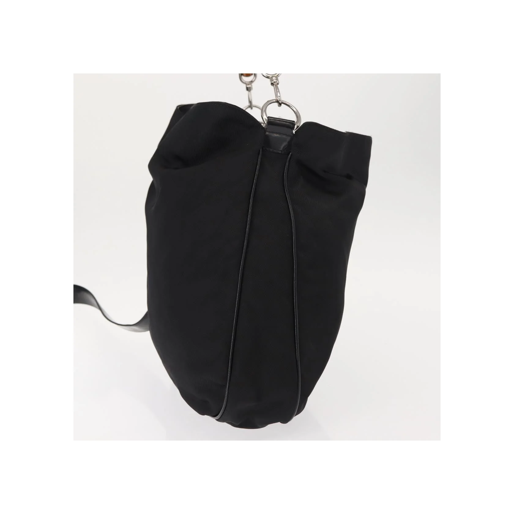 Sac Hobo Ouvert Gucci Vintage Bamboo - Black - Image 5
