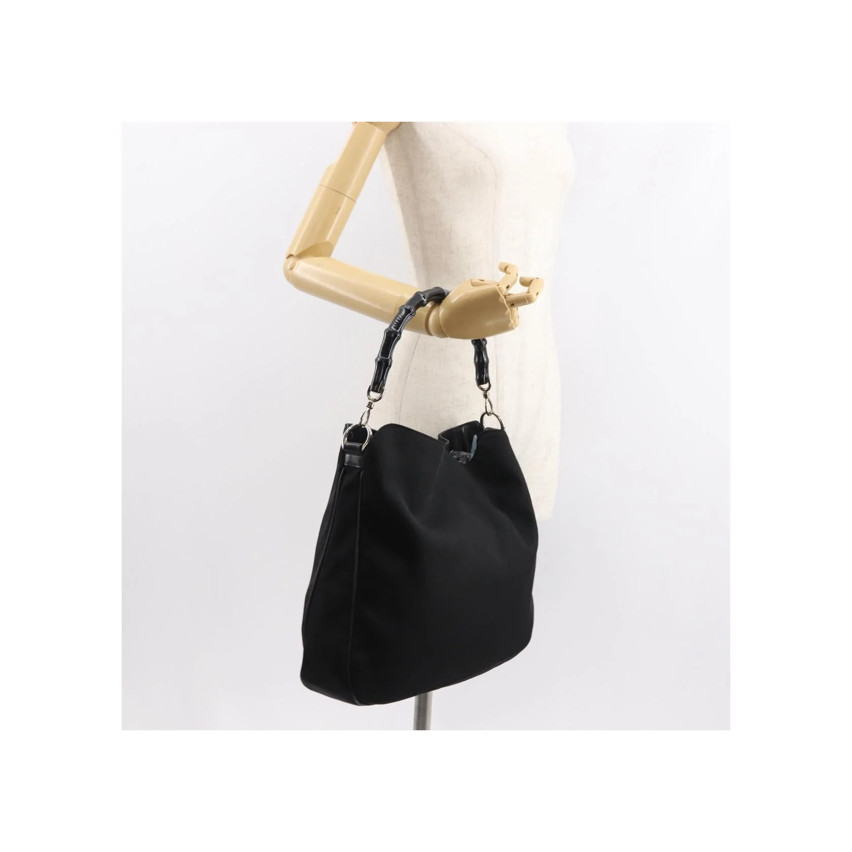 Hobo Ouvert Gucci Vintage Bamboo - Black - Image 13