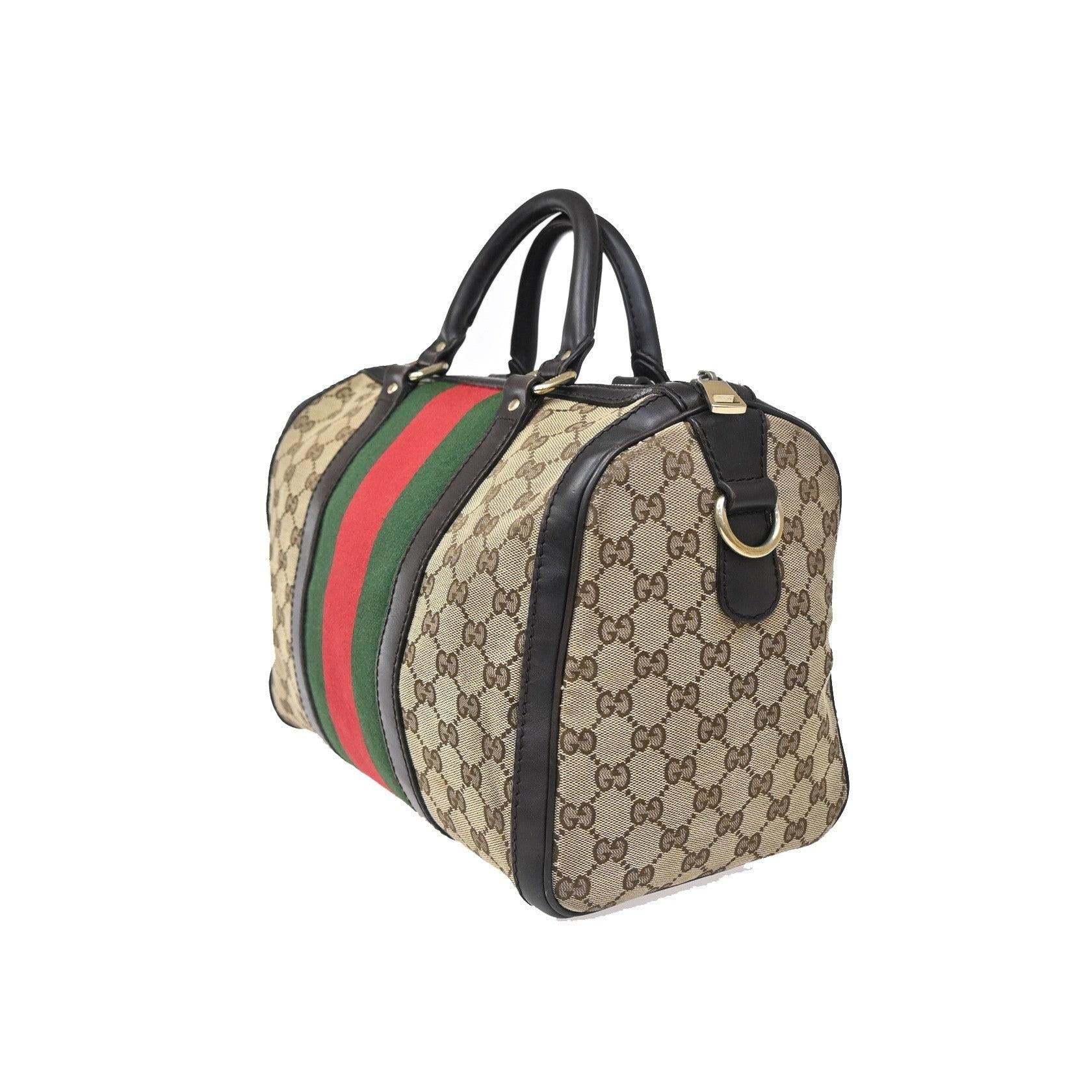 Sac Boston Gucci Vintage Web - Brown - Image 3
