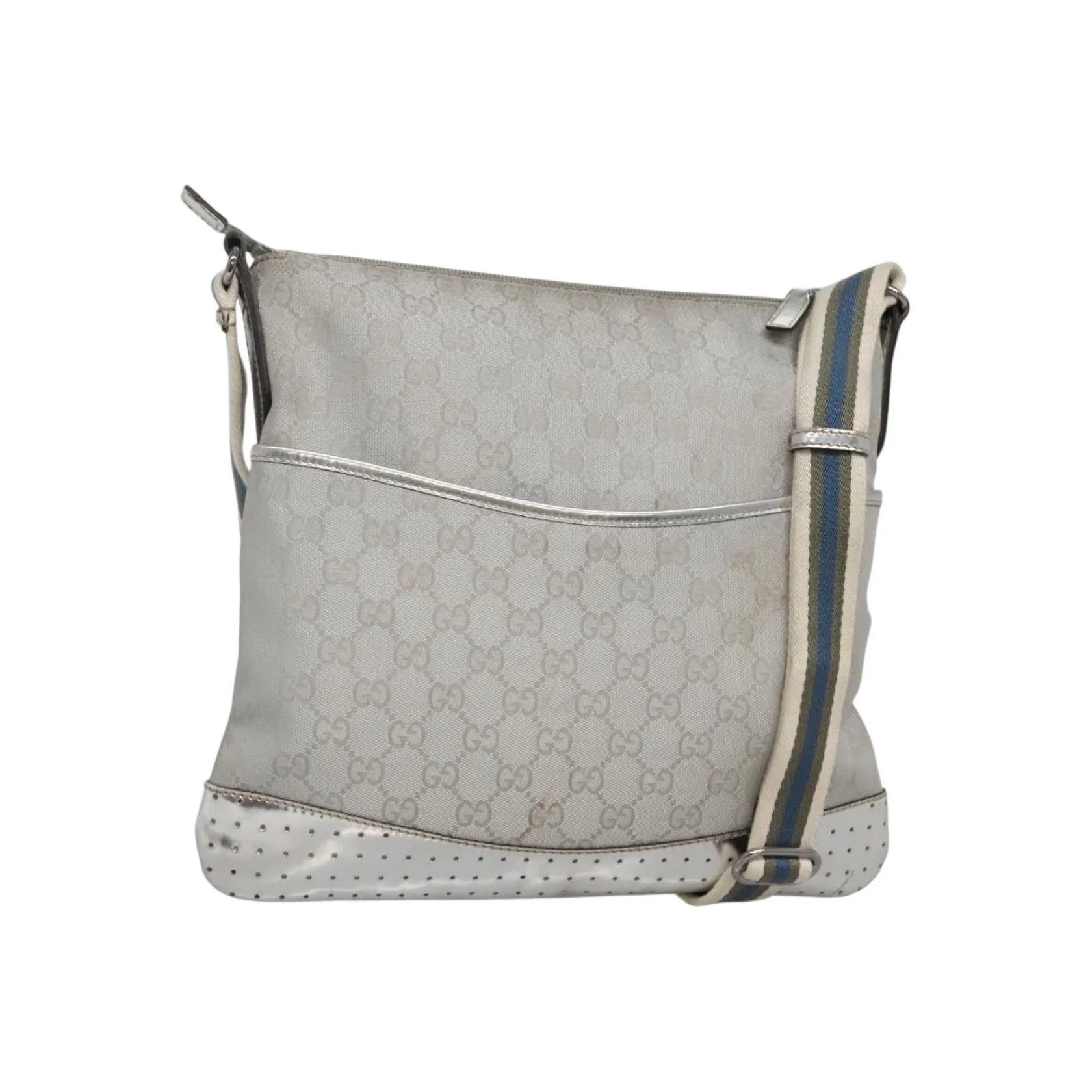 Sac Messager Zippé Gucci - Silver - Image 19