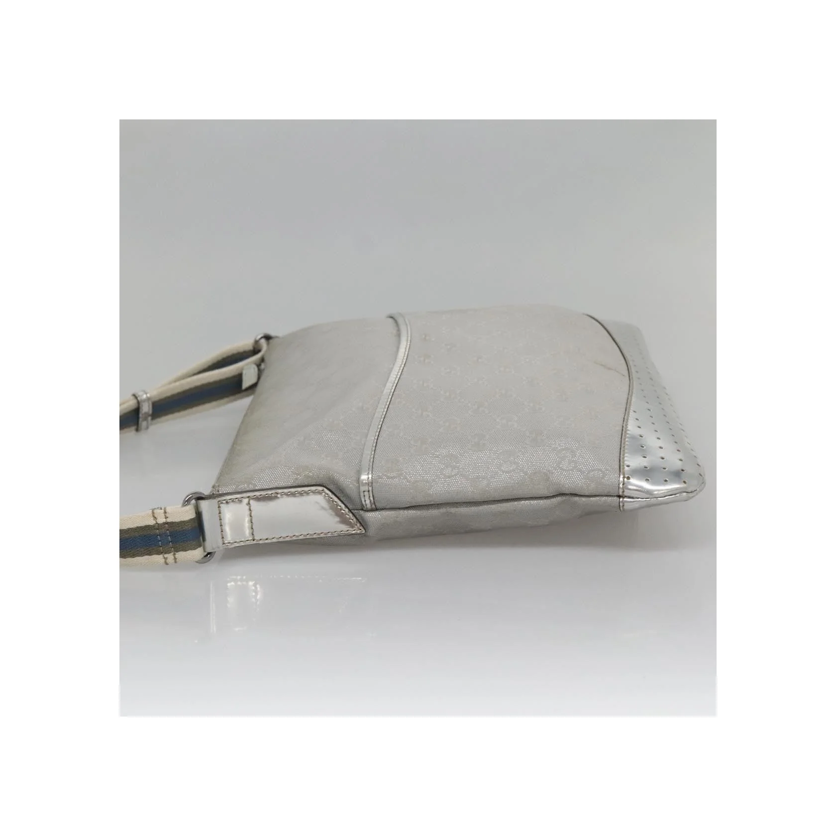 Sac Messager Zippé Gucci - Silver - Image 3