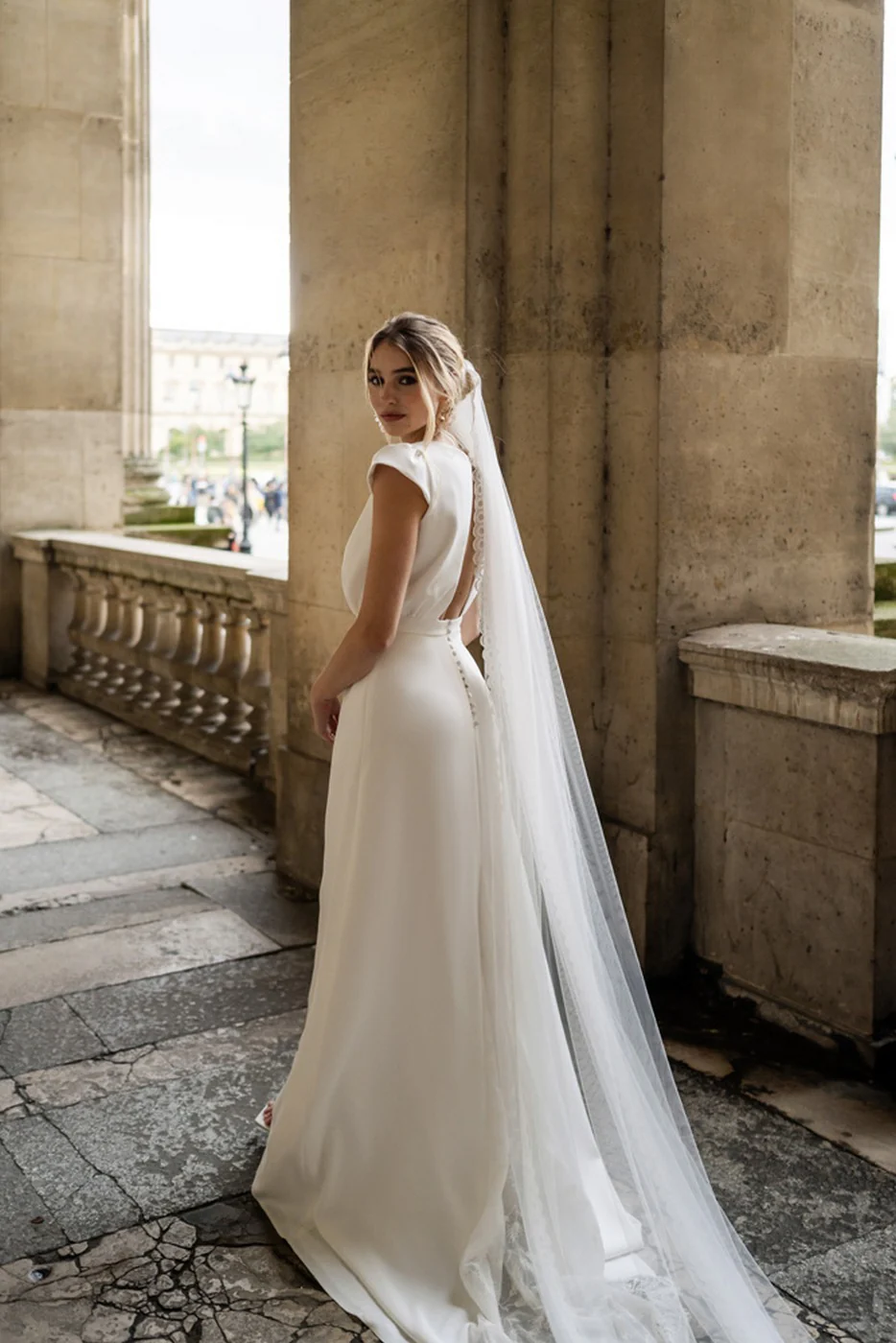 Robe De Mariée Agathe - Blanc Soie - Image 5