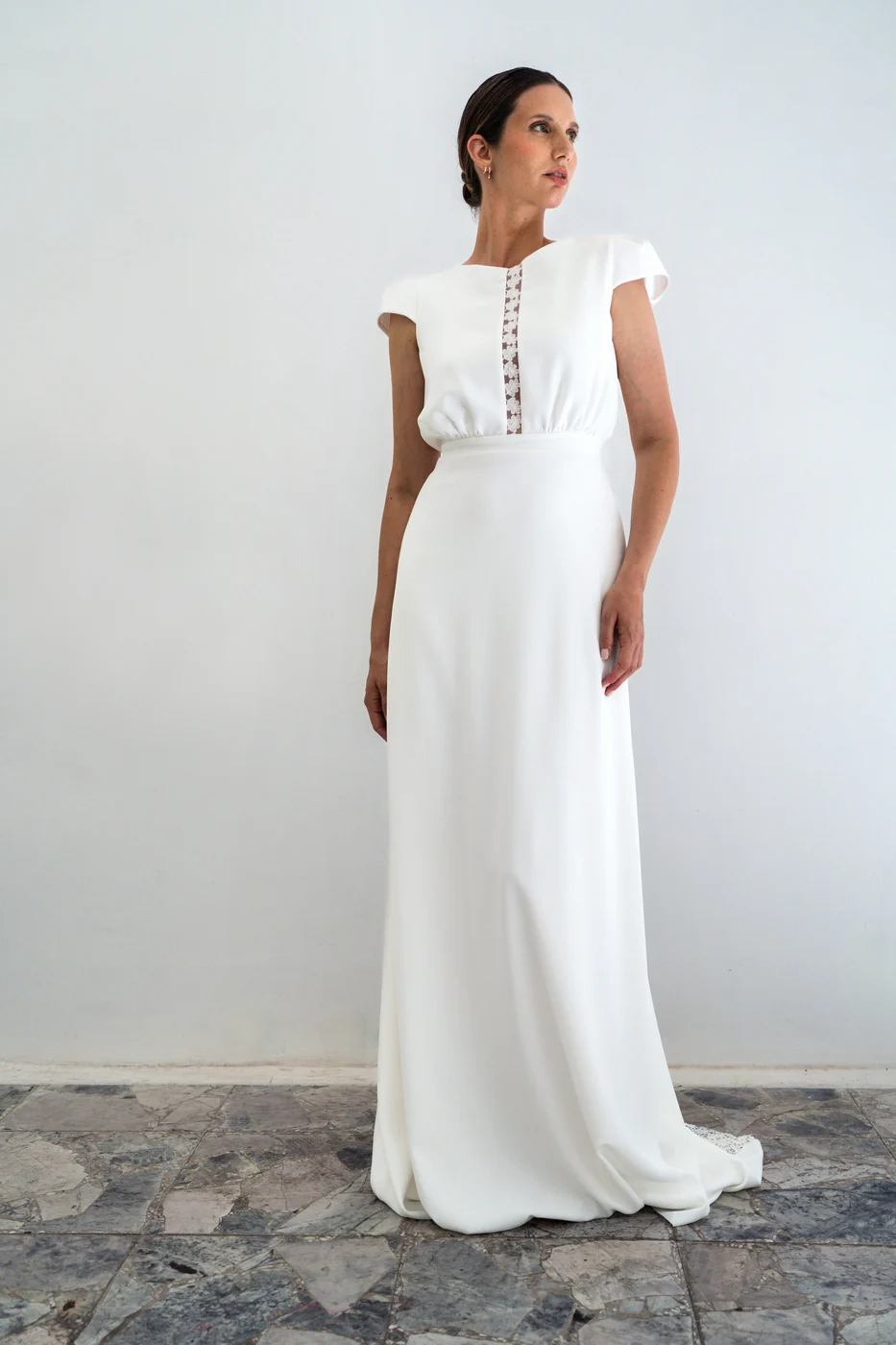 Robe De Mariée Agathe Feuille - Blanc Soie - Image 6