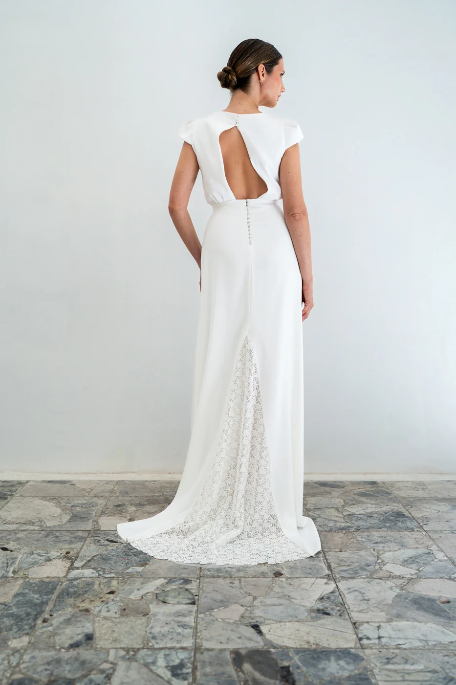 Robe De Mariée Agathe Feuille - Blanc Soie - Image 8
