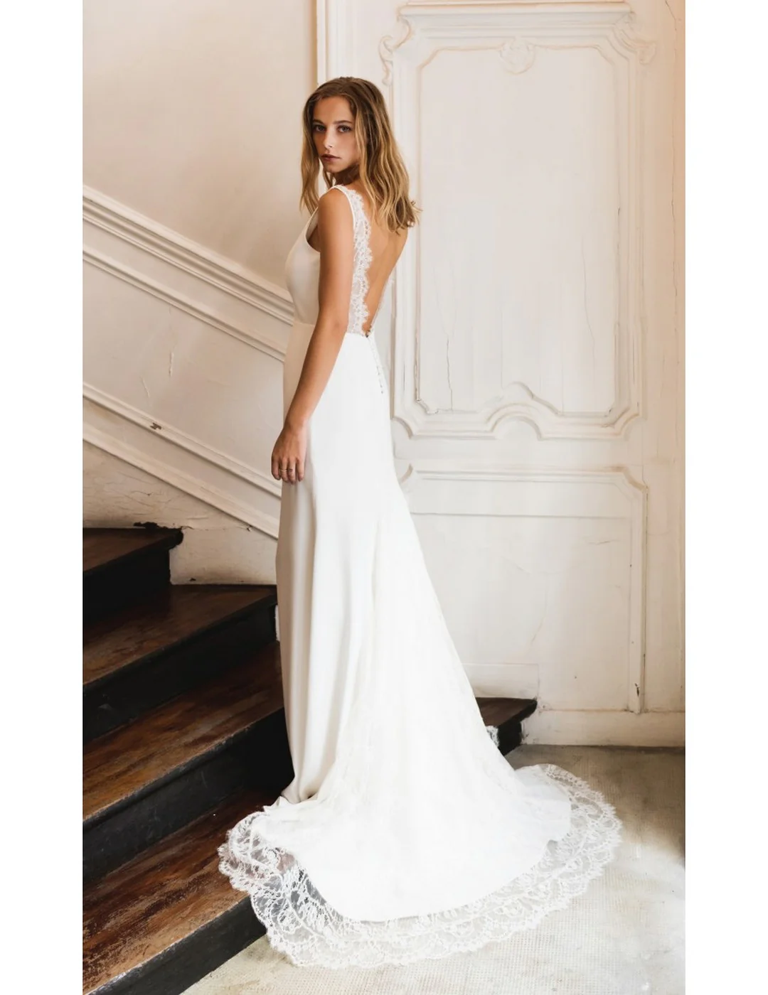 Robe De Mariée Blanche - Blanc Soie - Image 6