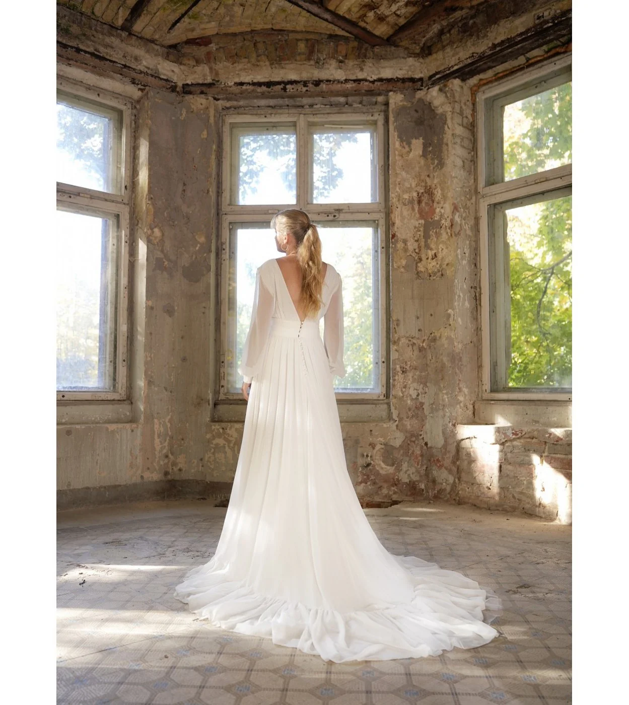 Robe De Mariée Clémence - Blanc Soie - Image 2