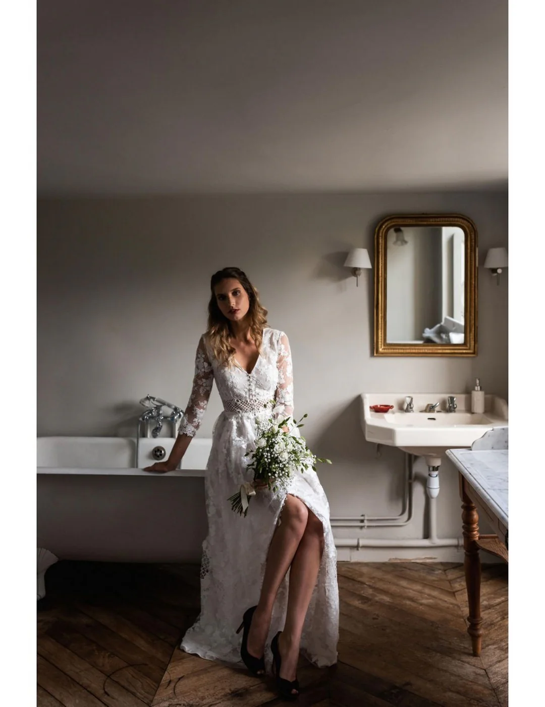 Robe De Mariée Flamenco - Blanc Soie - Image 7