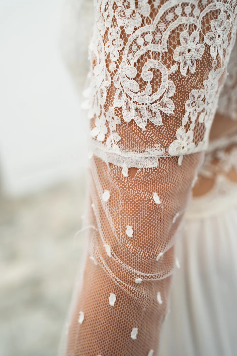 Robe De Mariée Folk Avec Volants - Blanc Soie - Image 10