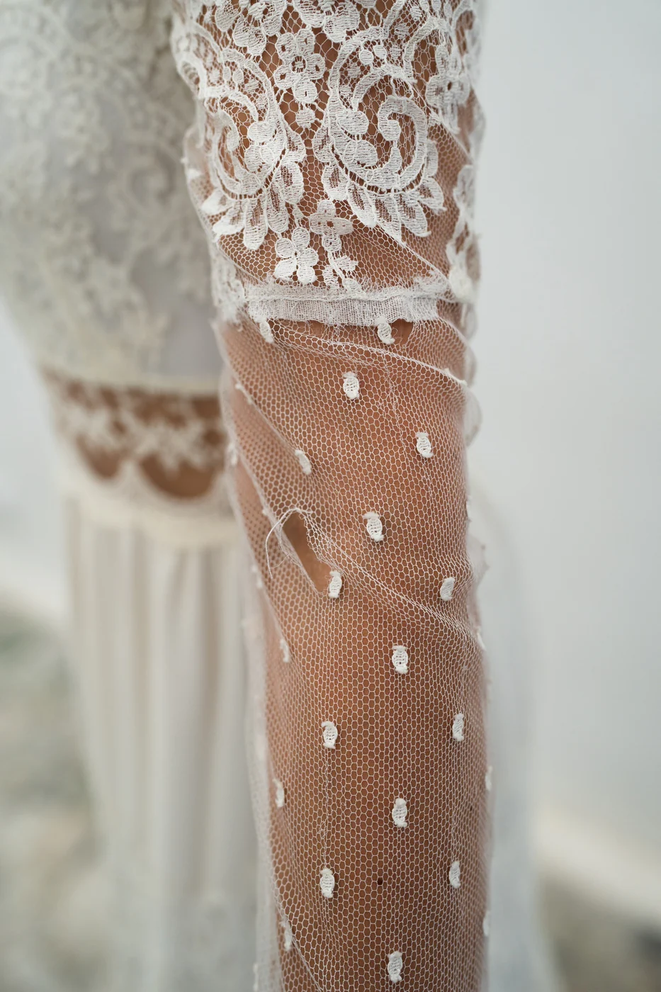 Robe De Mariée Folk Avec Volants - Blanc Soie - Image 9