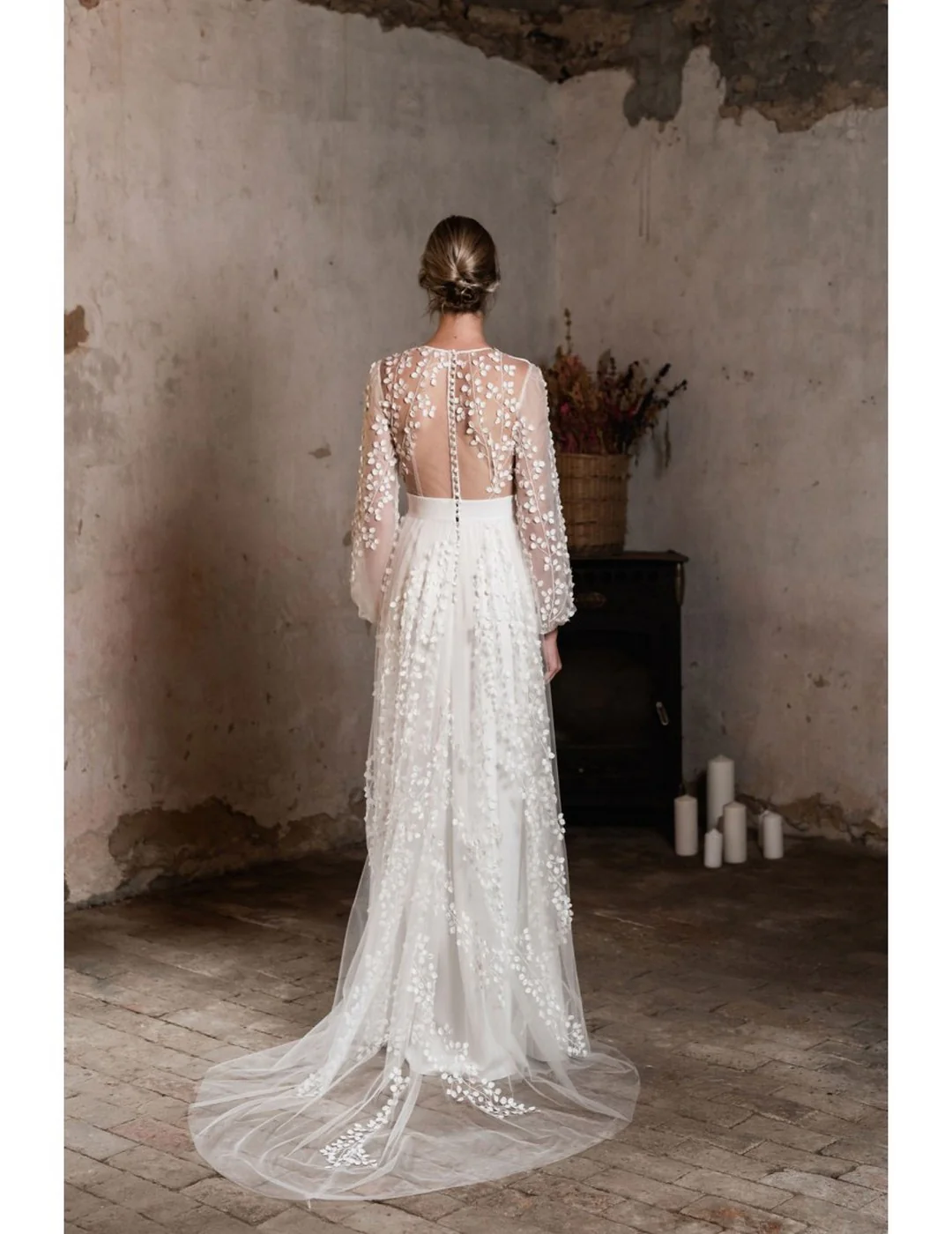 Robe De Mariée Glycine - Blanc Soie - Image 8