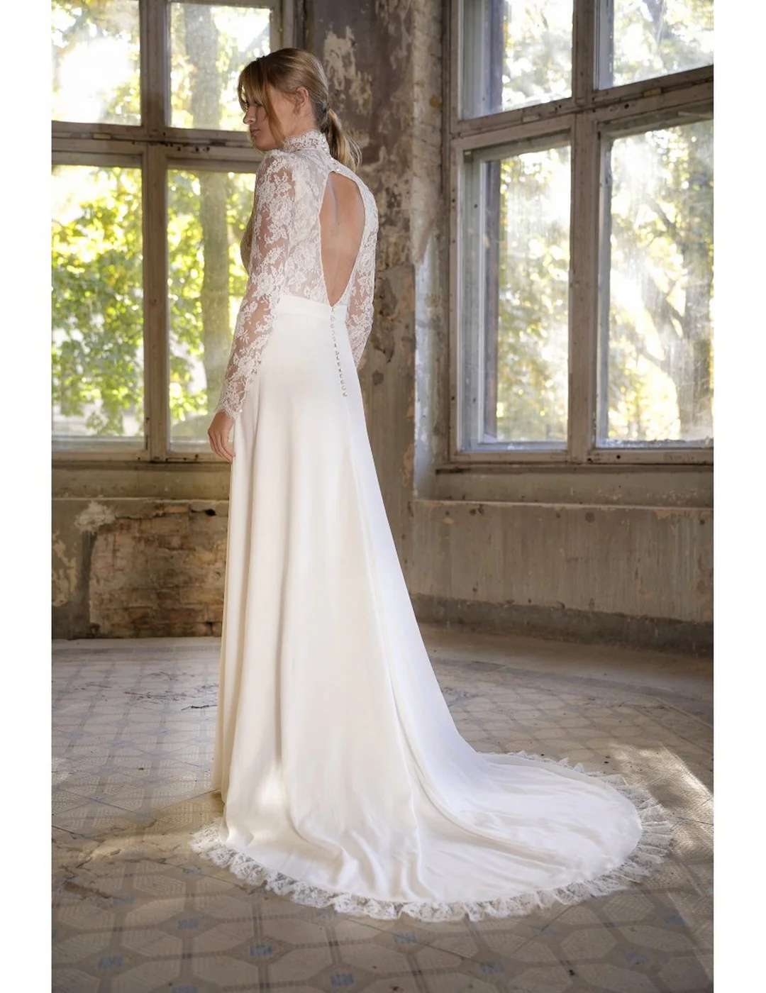 Robe De Mariée Ingrid - Blanc Soie - Image 23