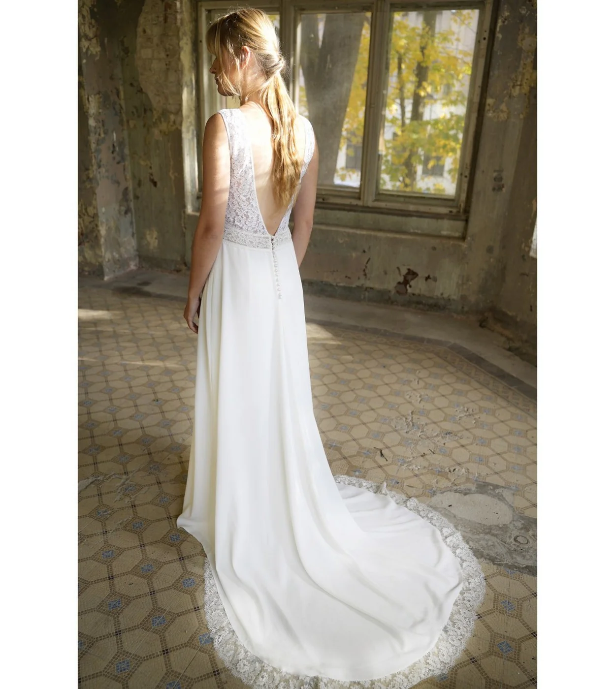 Robe De Mariée Iris - Blanc Soie - Image 8