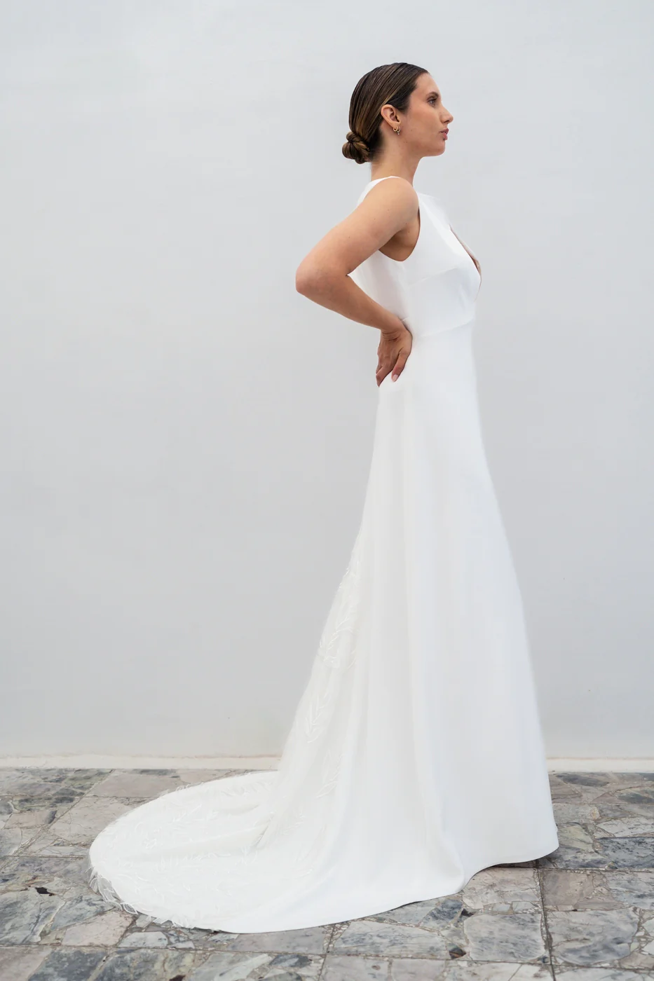 Robe De Mariée Opale Petite Ceinture - Blanc Soie - Image 5