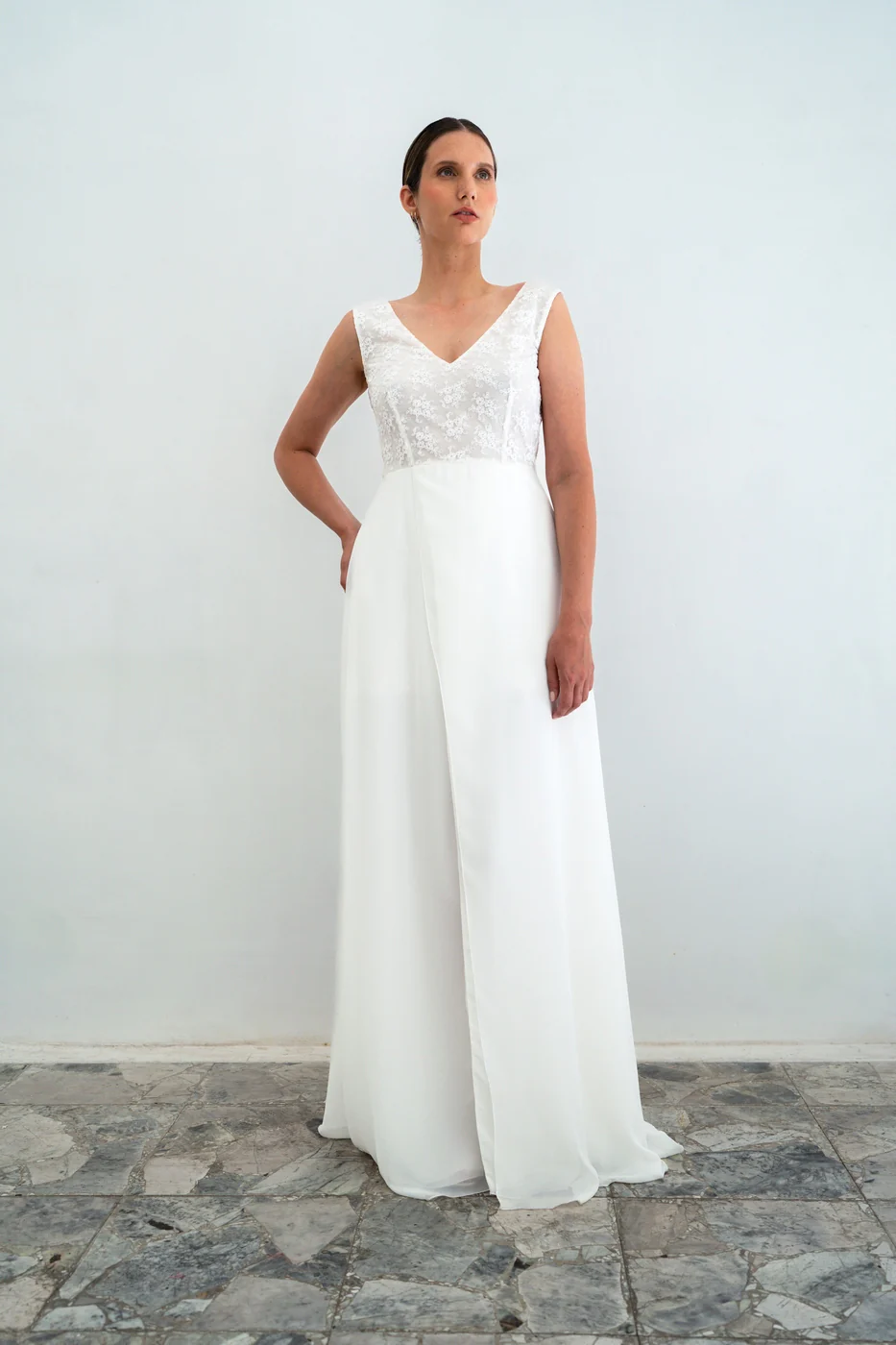 Robe De Mariée Provence Prototype Sans Manches - Blanc Soie - Image 5