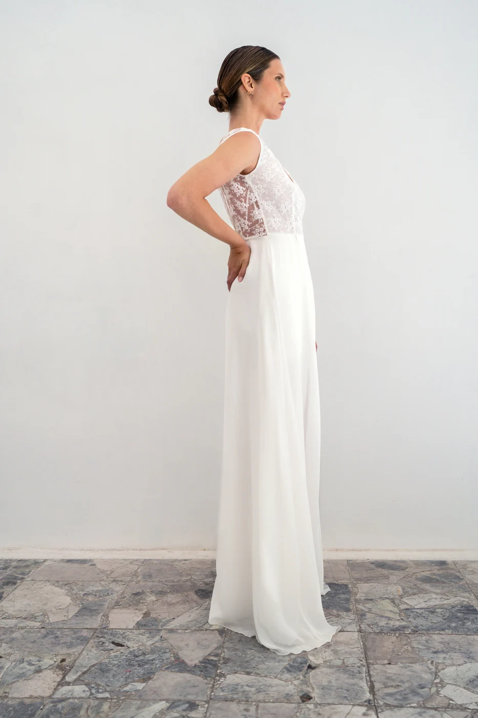 Robe De Mariée Provence Prototype Sans Manches - Blanc Soie - Image 6