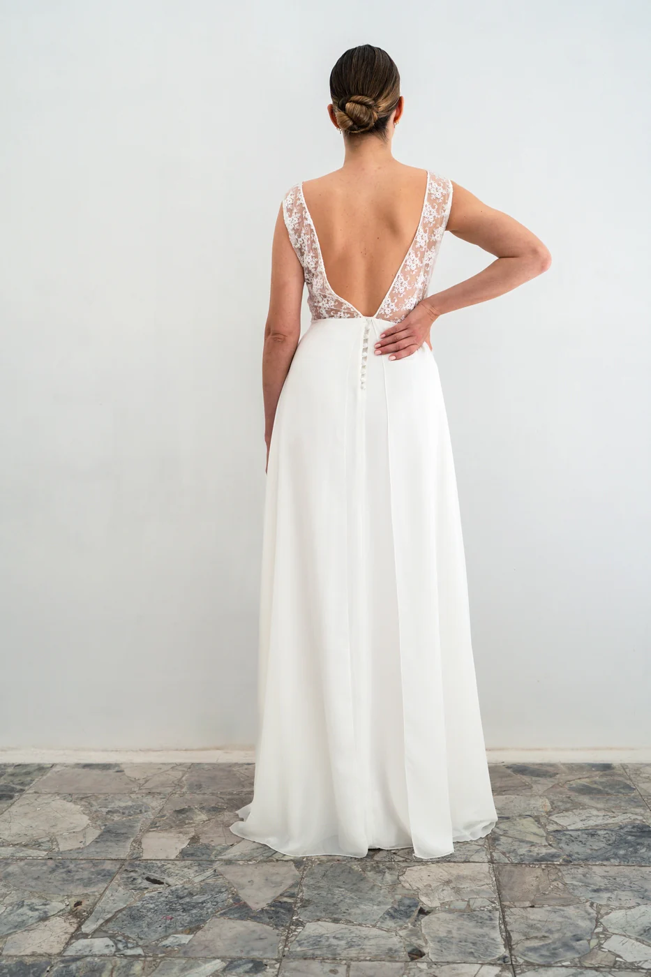 Robe De Mariée Provence Prototype Sans Manches - Blanc Soie - Image 7