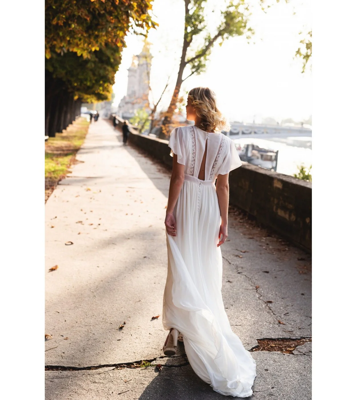 Robe De Mariée Swan - Blanc Soie - Image 2