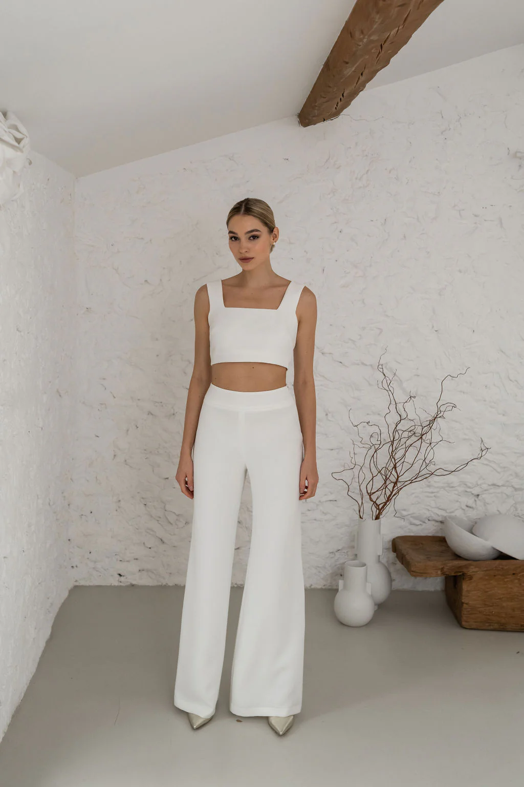 Pantalon Flare - Écru - Image 3