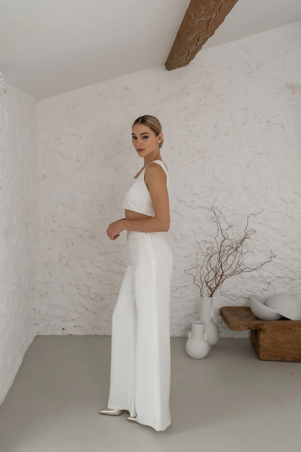 Pantalon Flare - Écru - Image 4