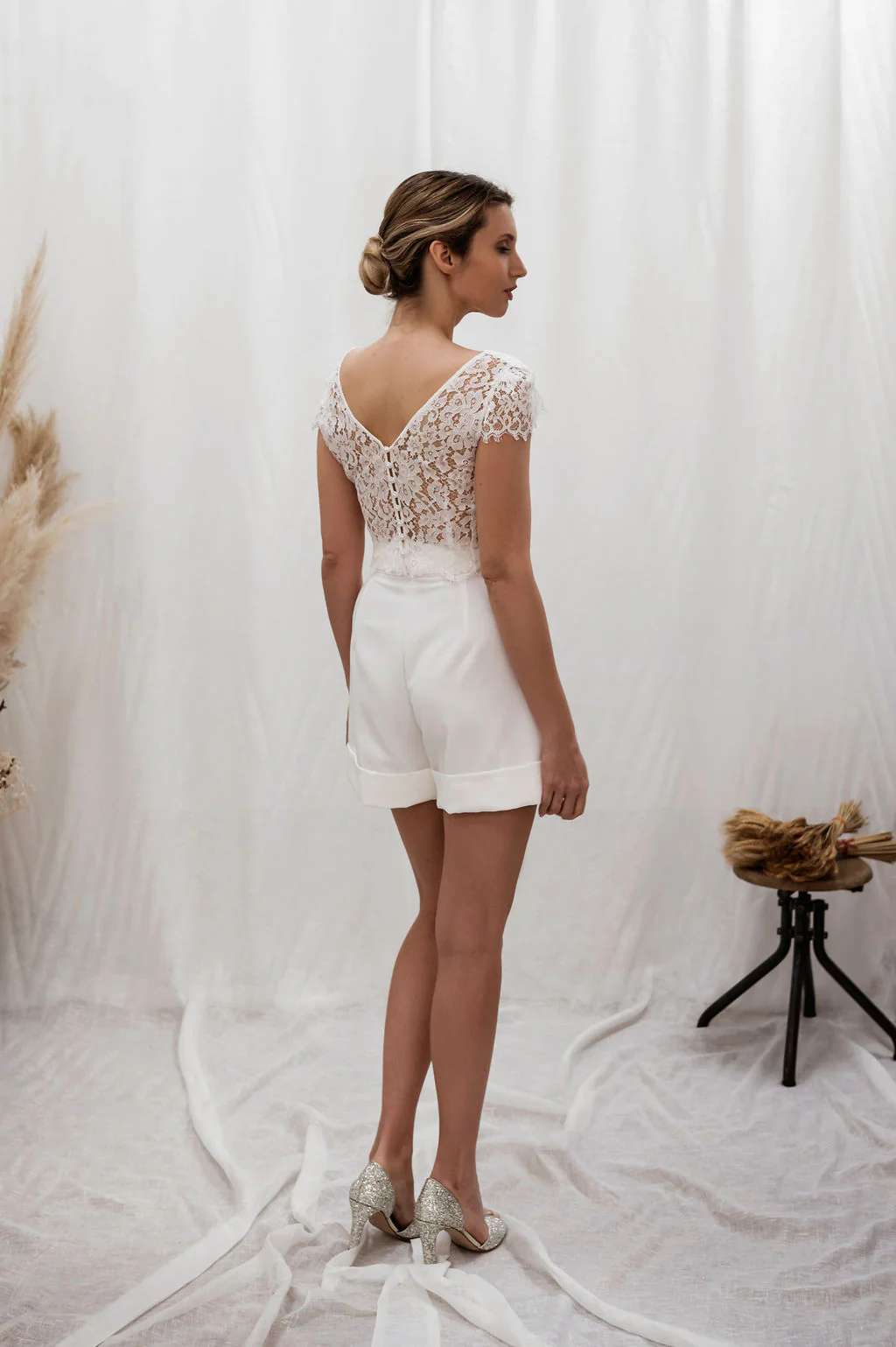 Short De La Mariée - Écru - Image 12