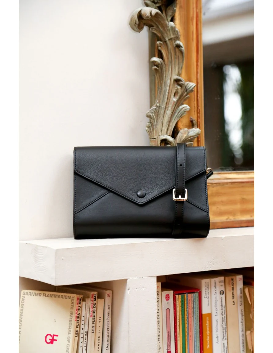 Sac A Main Harpe Noir - Écru - Image 4