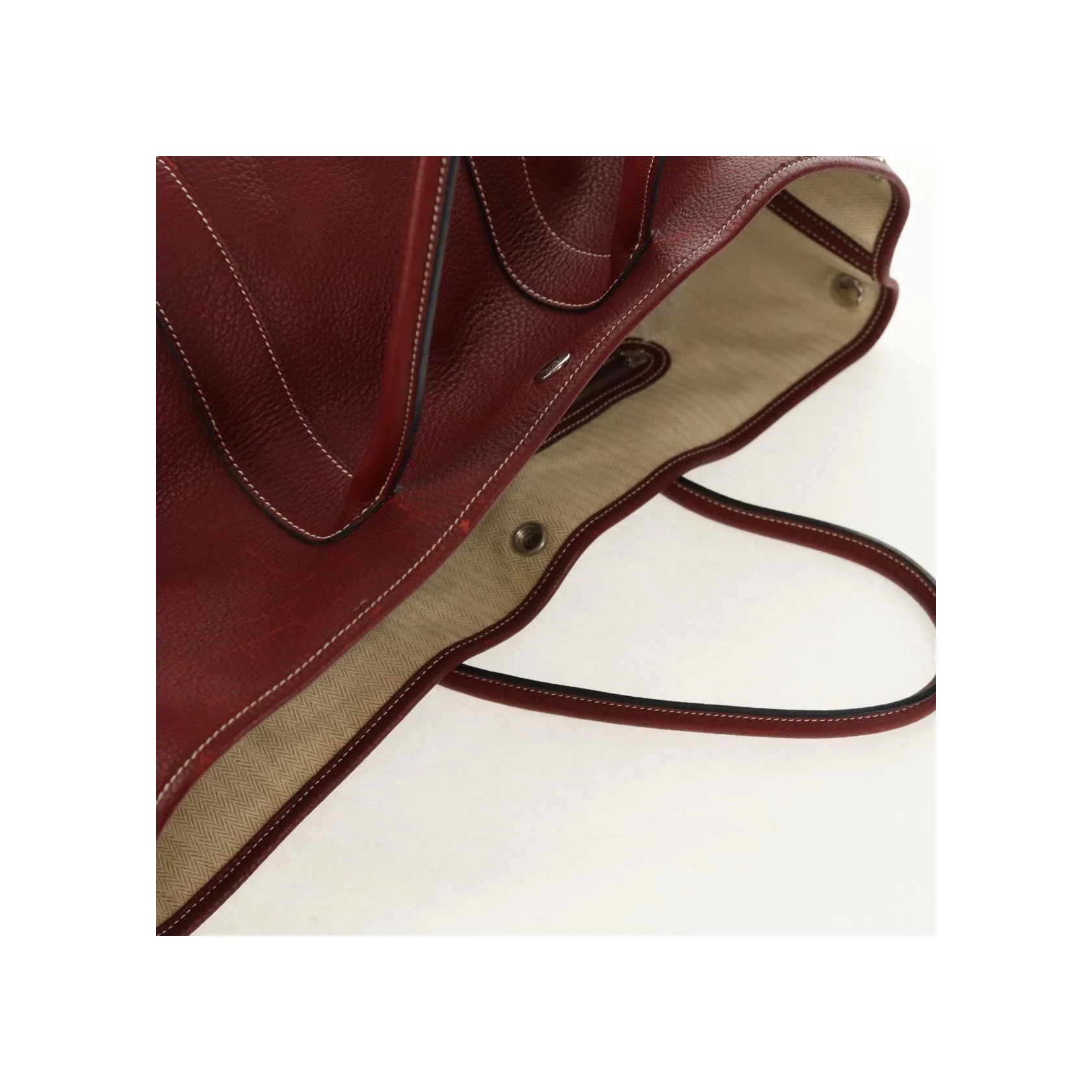 Tote Bag Hermès Garden Party - Burgundy - Image 13