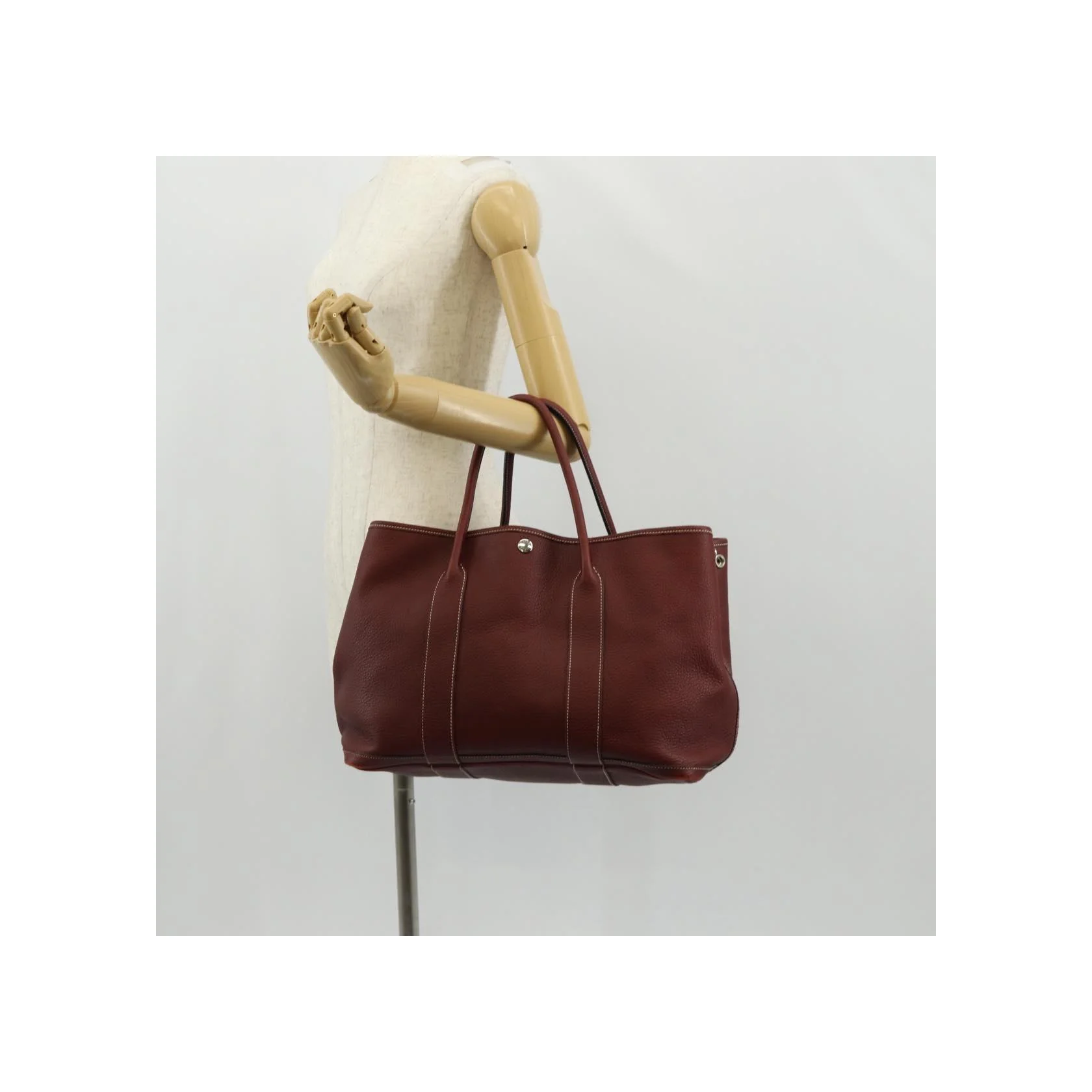 Tote Bag Hermès Garden Party - Burgundy - Image 15