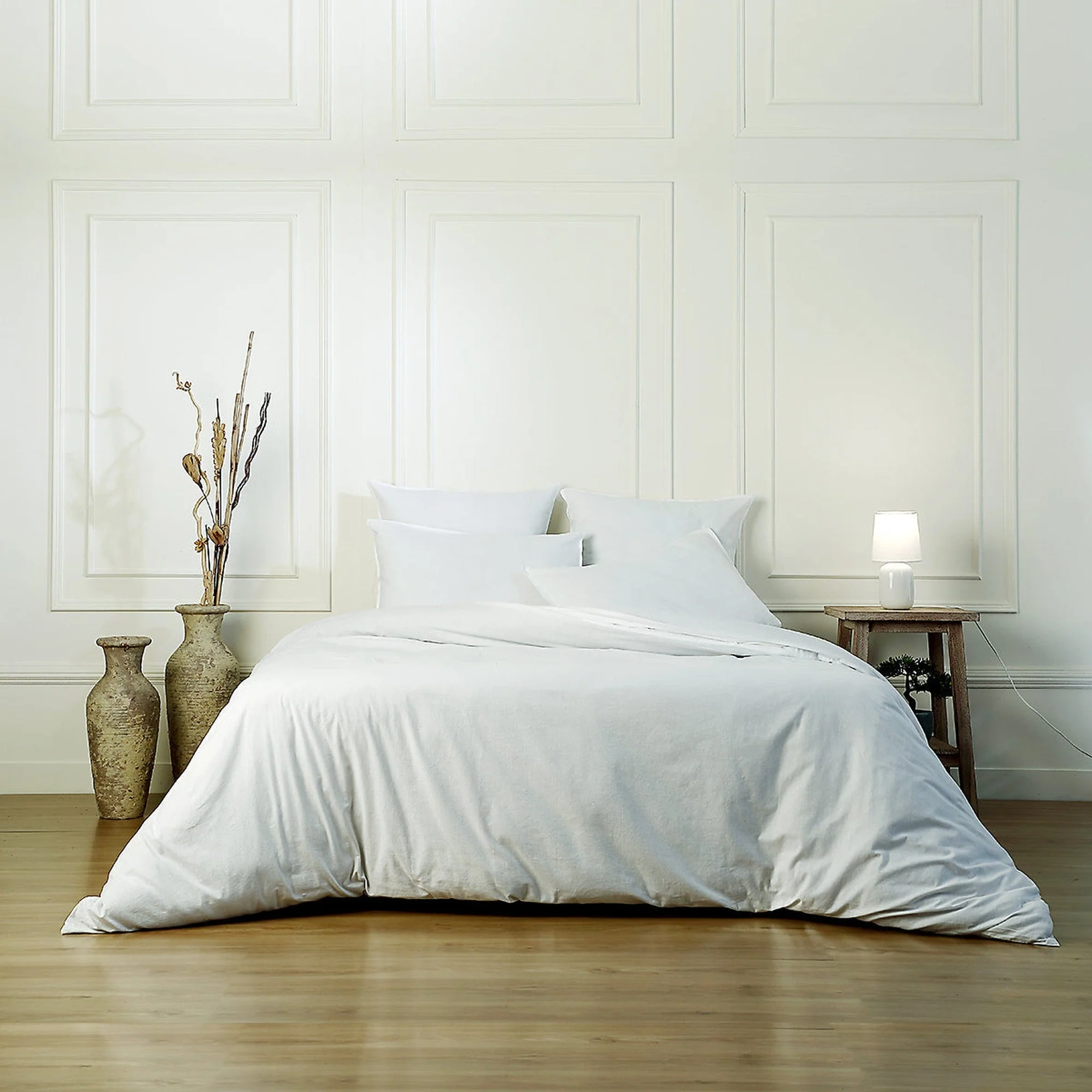 Housse De Couette - Coton Lavé - Blanc - Luna - Image 2