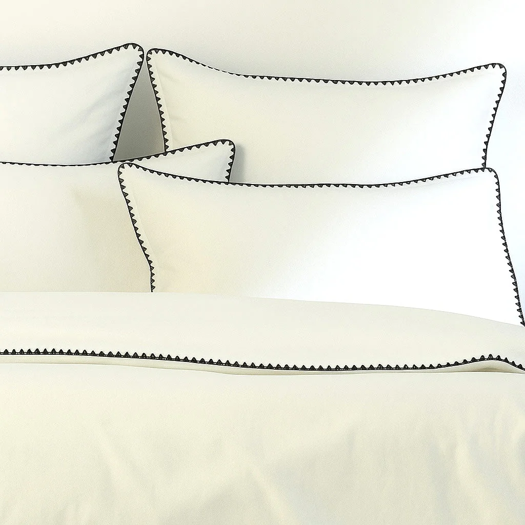 Housse De Couette - Percale De Coton - Blanc / Noir - Zoé - Image 3