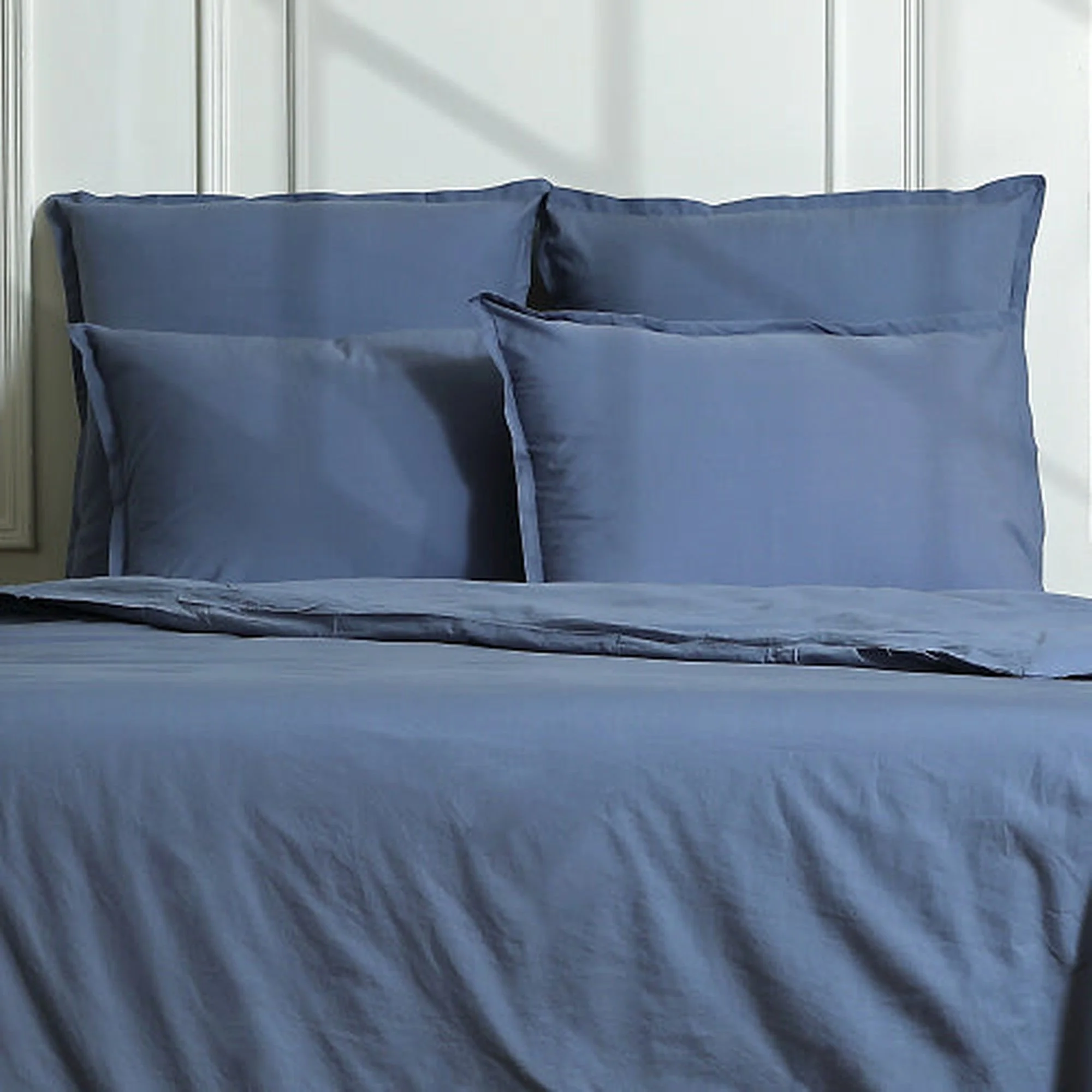 Housse De Couette - Percale De Coton - Bleu Denim - Nina - Image 8