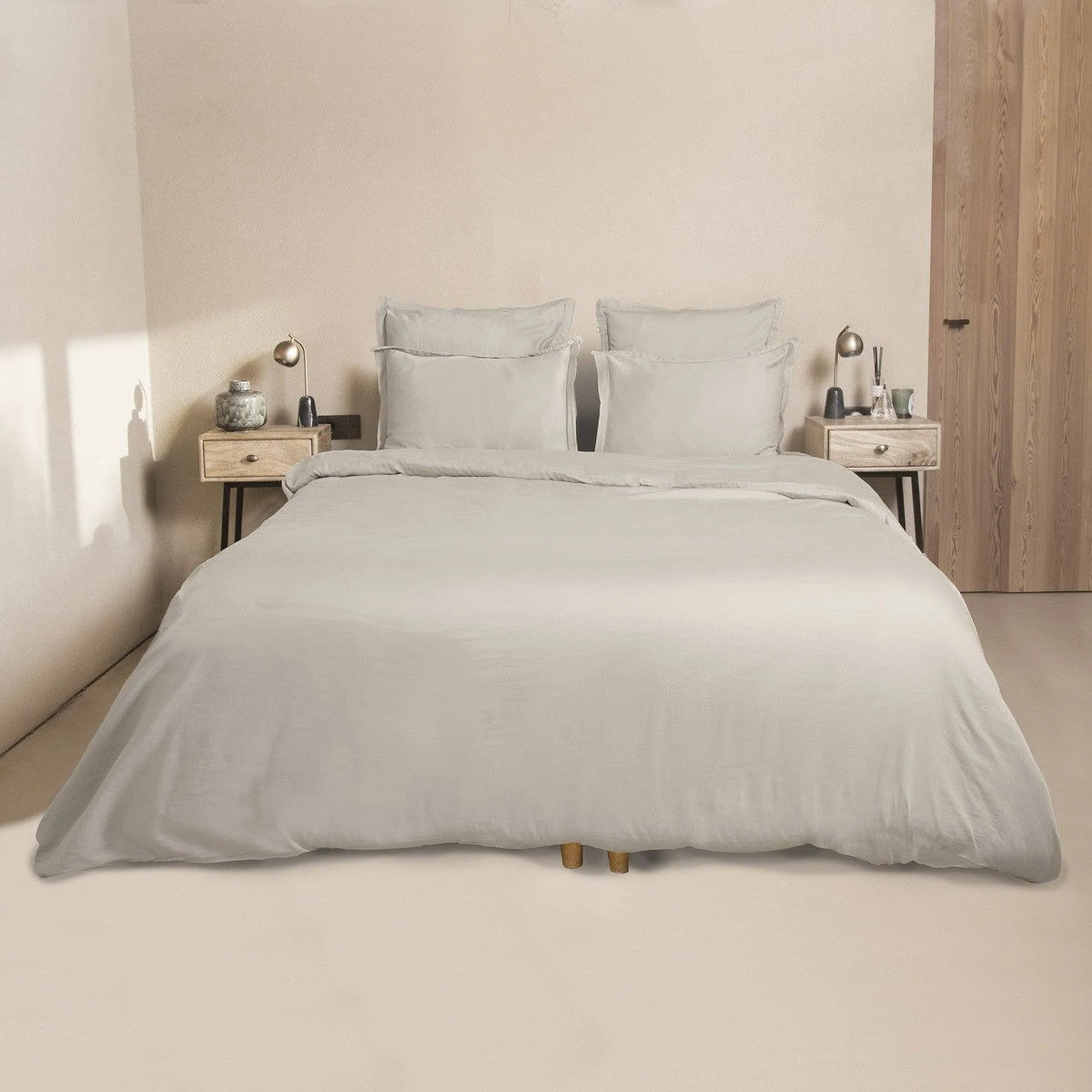 Housse De Couette - Satin De Coton - Gris Perle - Julia - Image 3