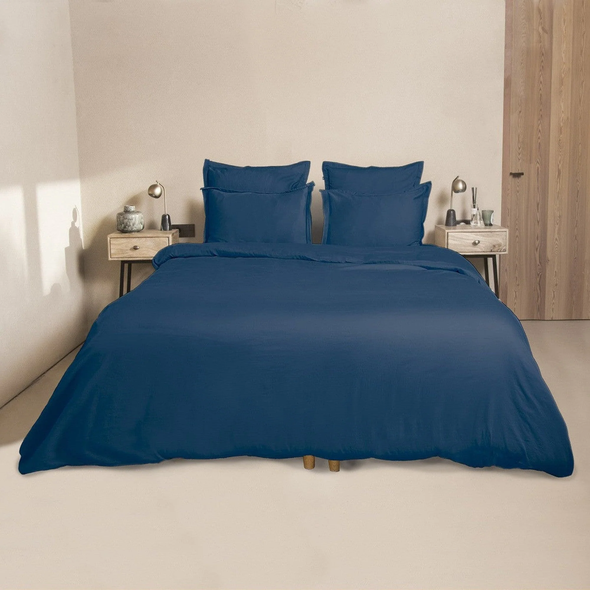 Housse De Couette - Satin De Coton - Bleu Indigo - Julia - Image 3